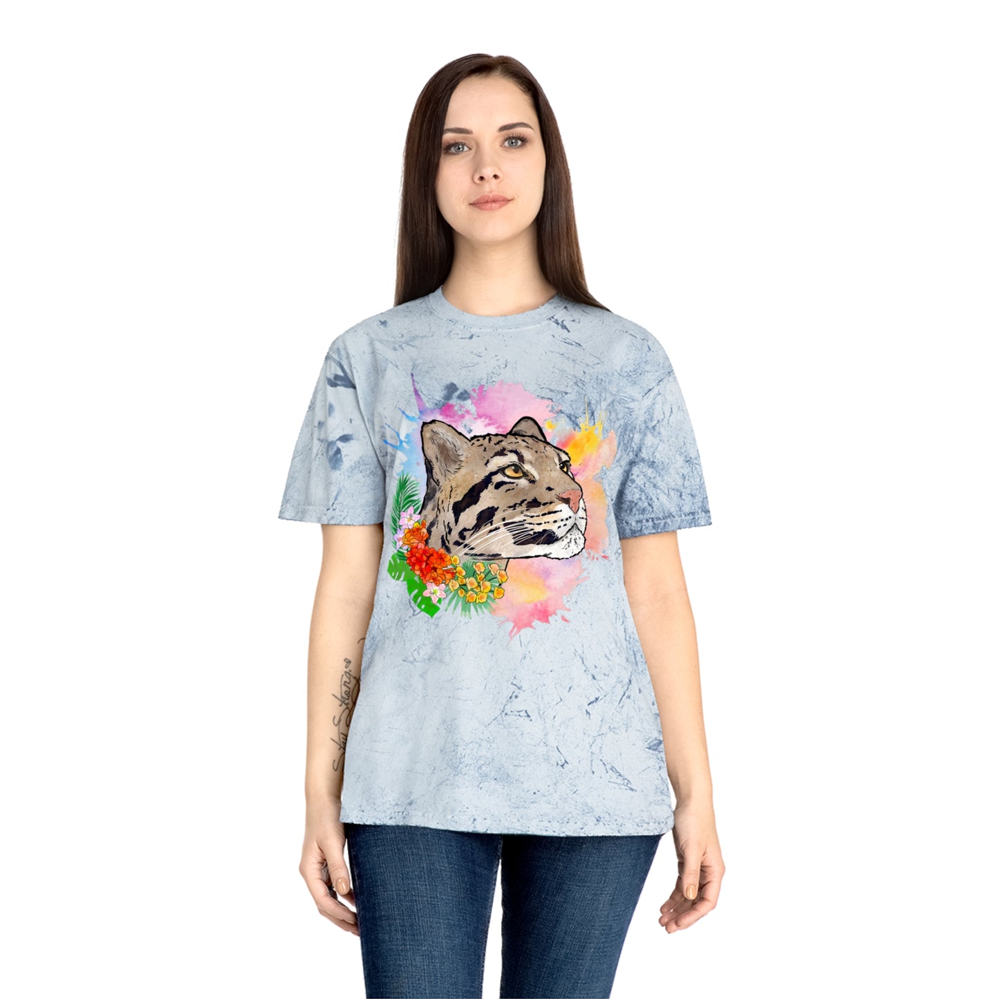 Clouded Leopard Floral Comfort Colors Color Blast T-Shirt
