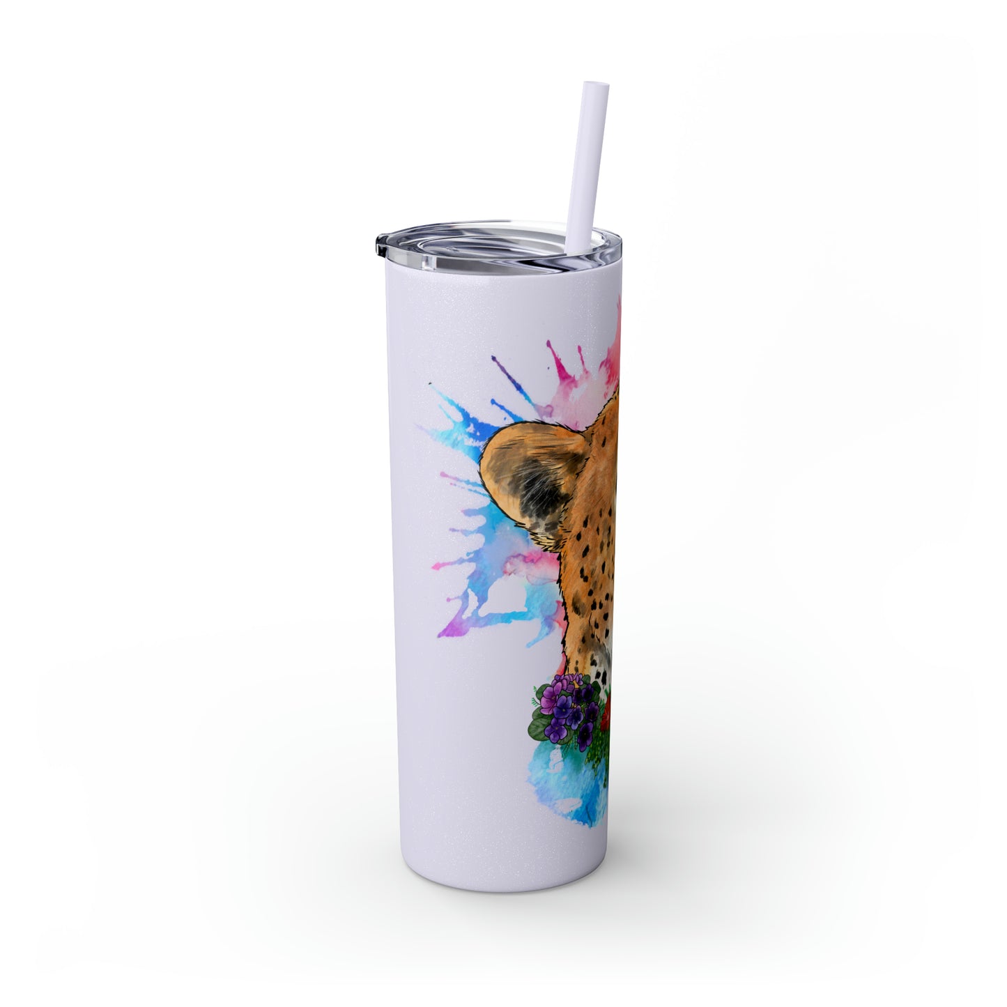 Cheetah Tumbler with Straw, 20oz