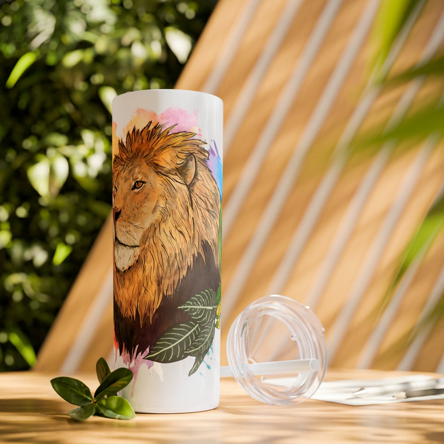 Lion Tumbler with Straw, 20oz