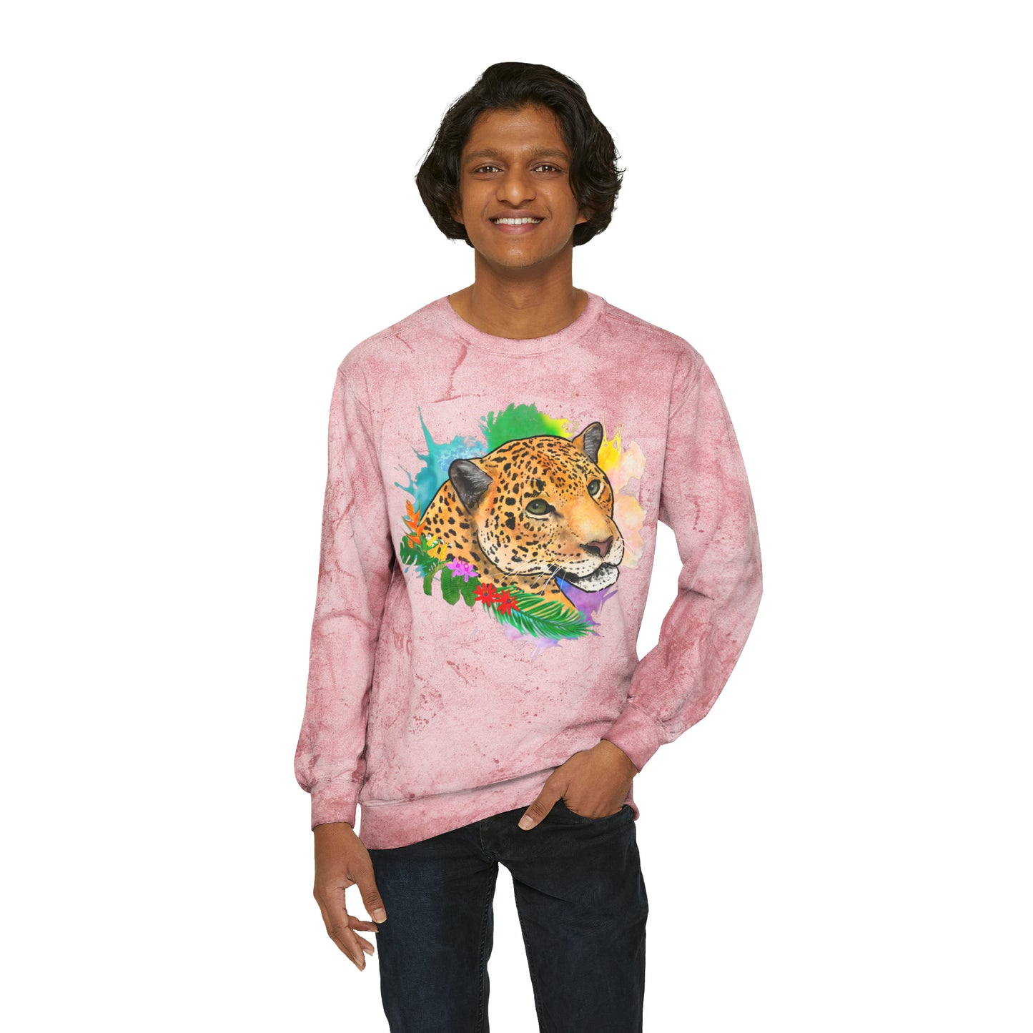 Jaguar Floral Comfort Colors Crewneck Sweatshirt