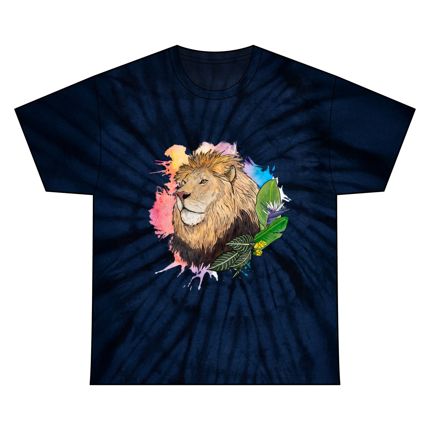 Lion floral Tie Dye Cotton Tee