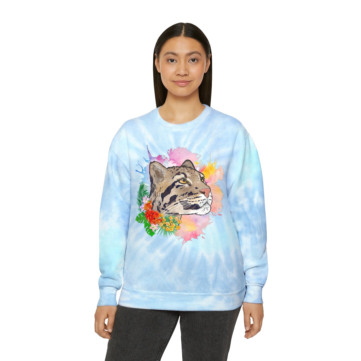 Clouded Leopard Tie-Dye Sweatshirt