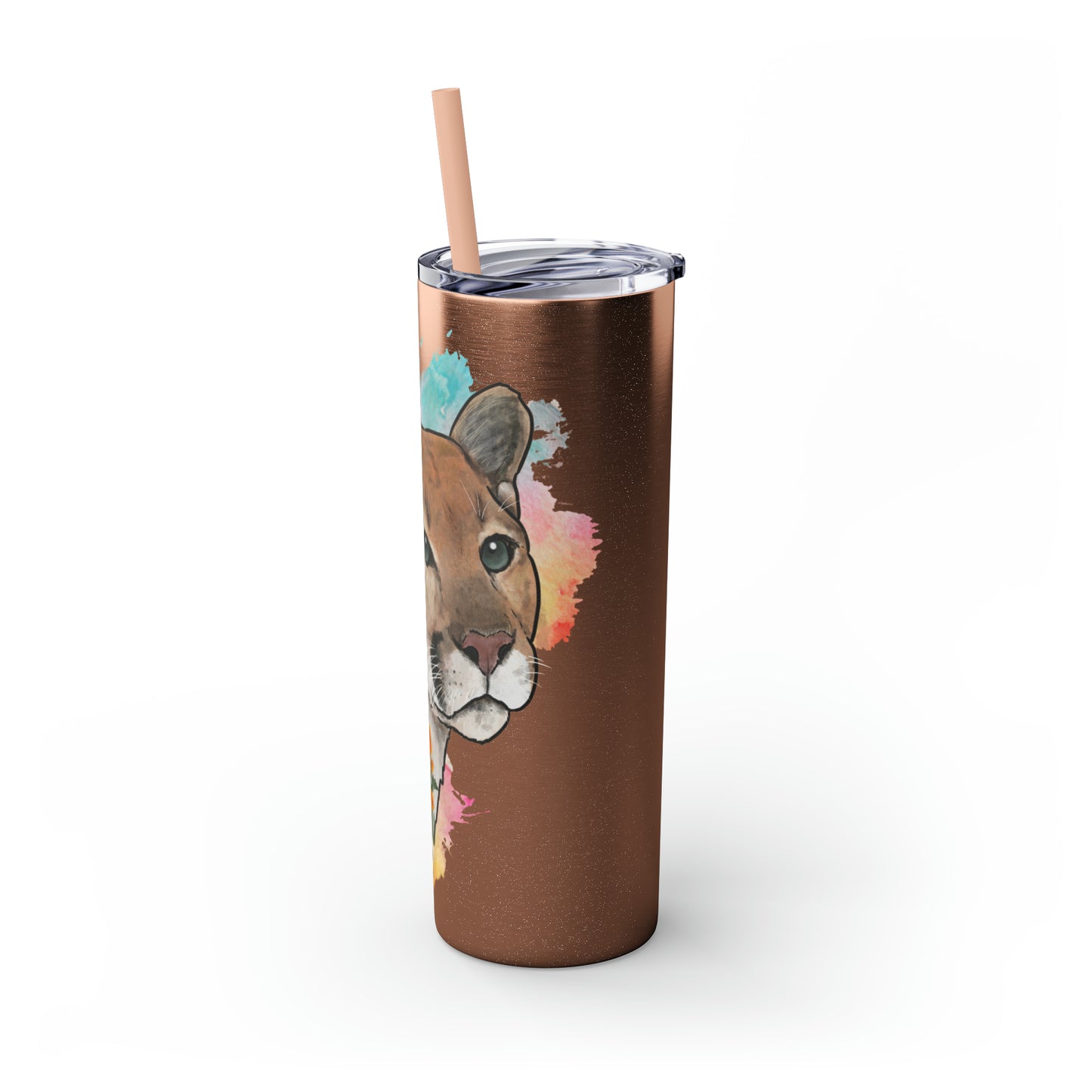 Mountain Lion Tumbler with Straw, 20oz