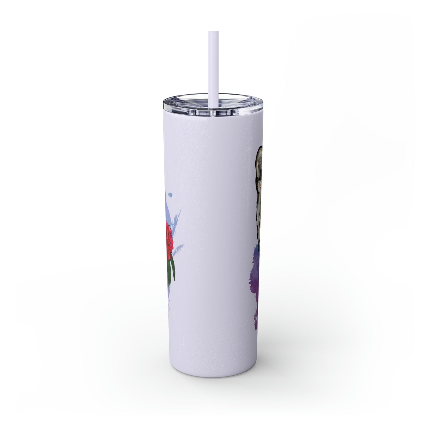 Snow Leopard Tumbler with Straw, 20oz
