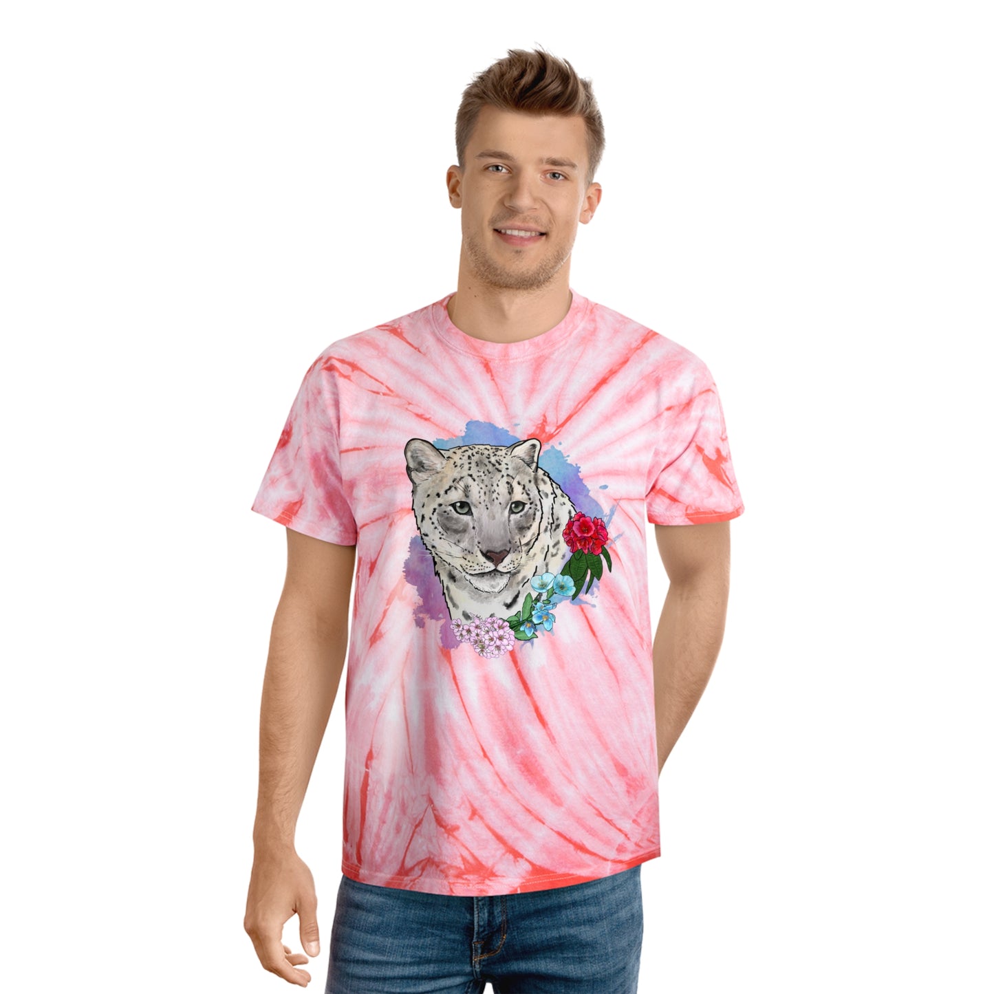 Snow Leopard Tie-Dye Tee, Cyclone