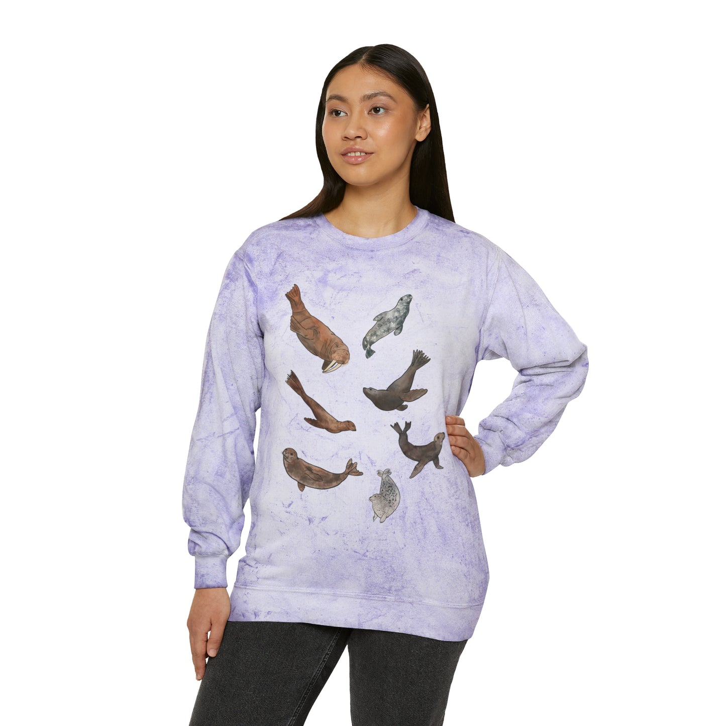 Pinniped Color Blast Comfort Colors Crewneck Sweatshirt