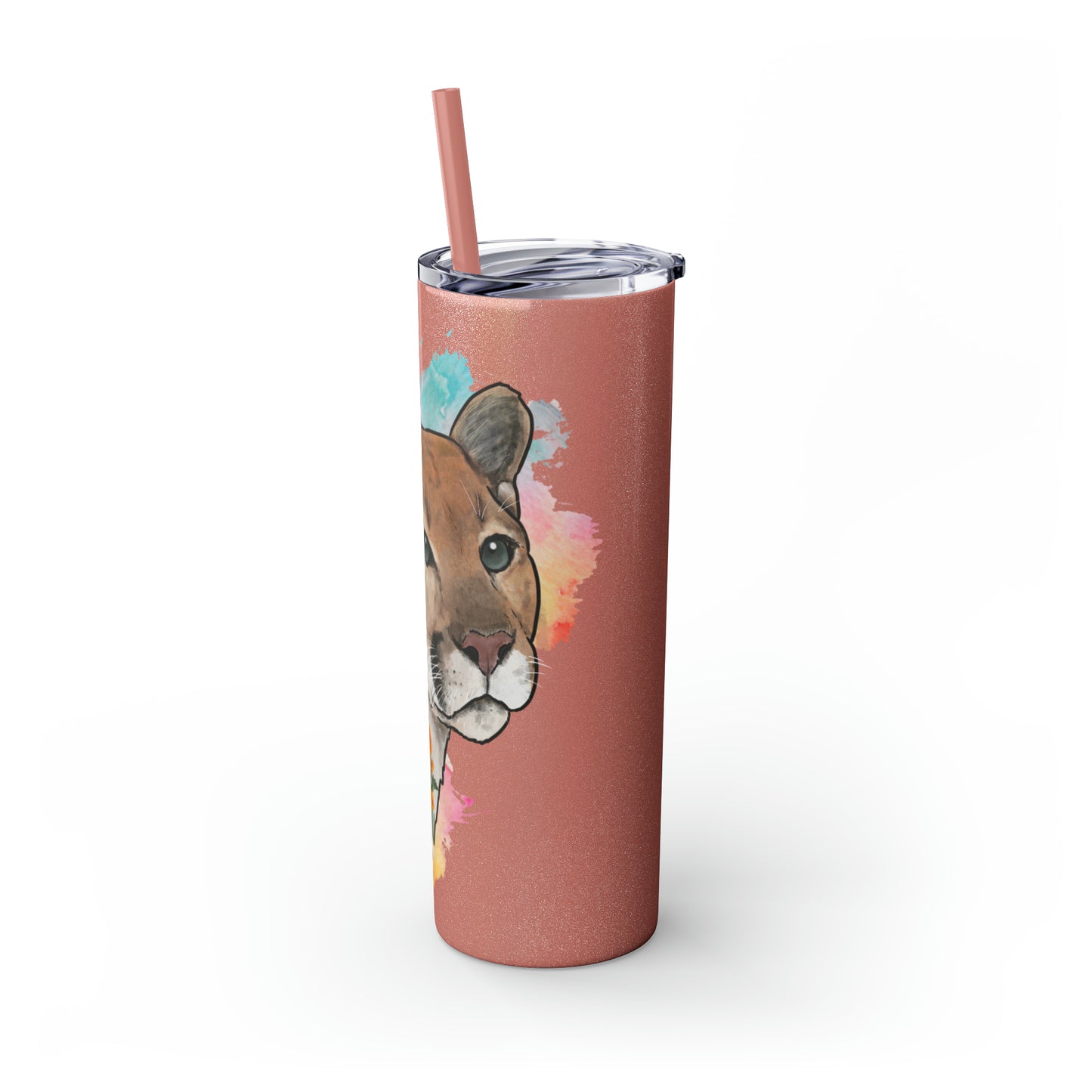 Mountain Lion Tumbler with Straw, 20oz