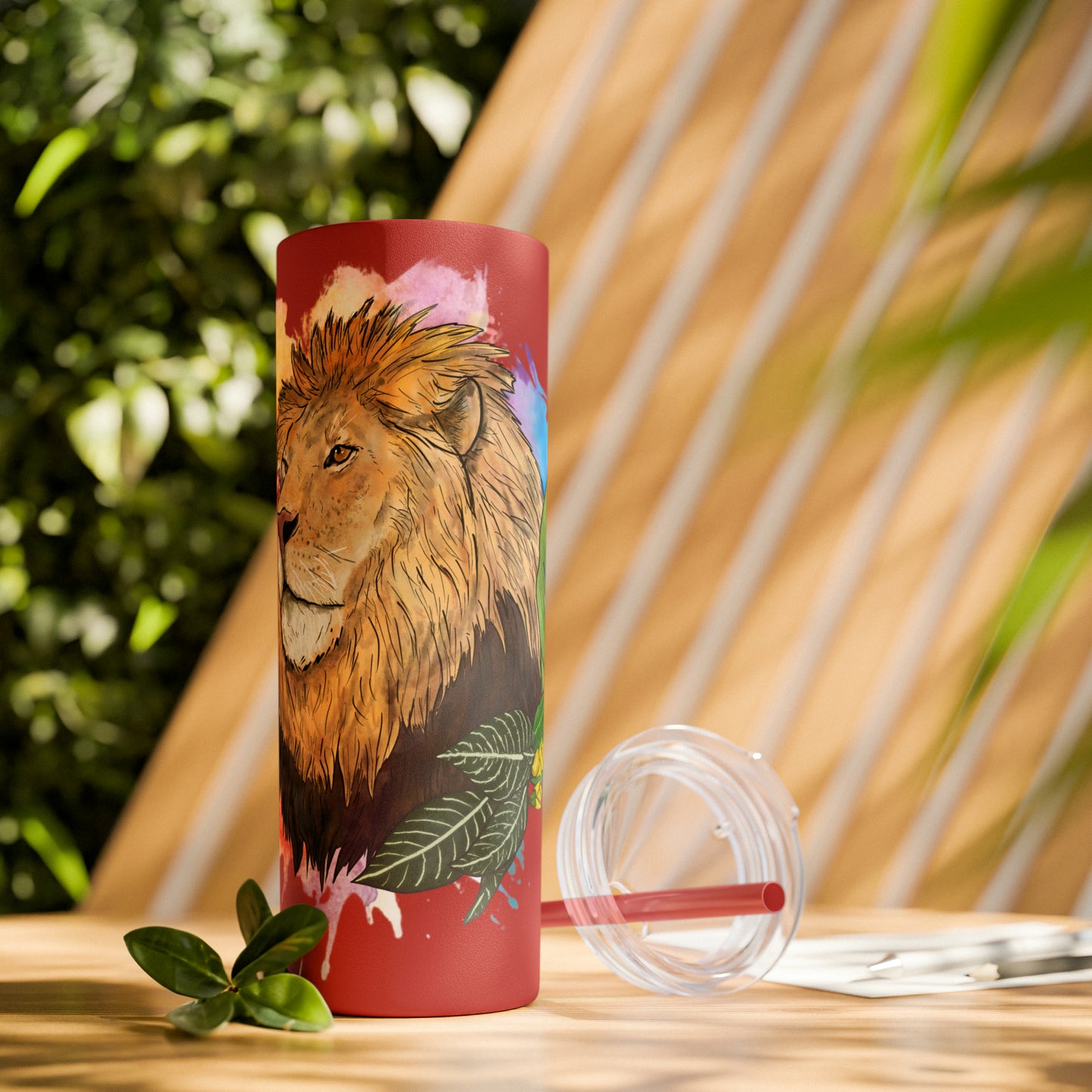 Lion Tumbler with Straw, 20oz