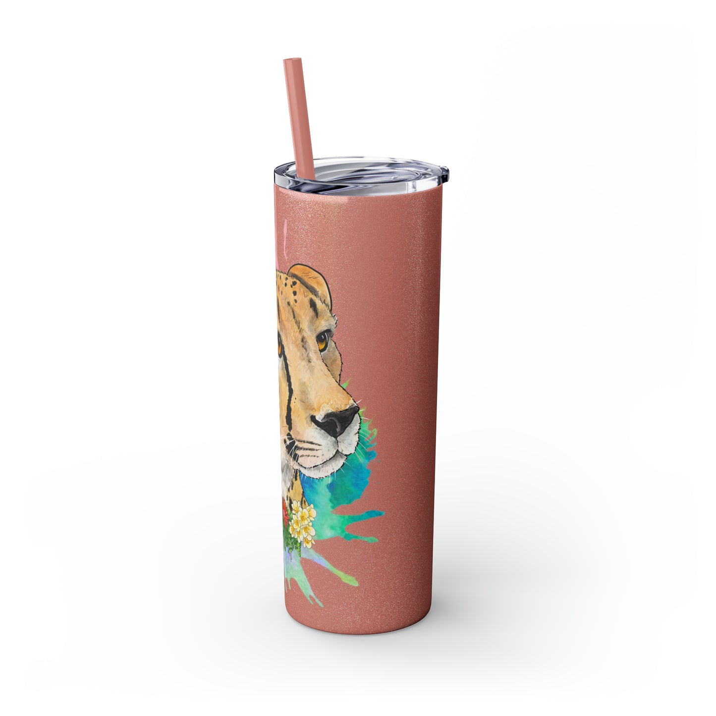 Cheetah Tumbler with Straw, 20oz