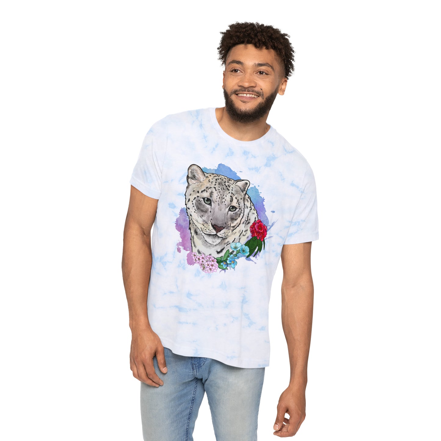 Snow Leopard Tie-Dyed T-Shirt