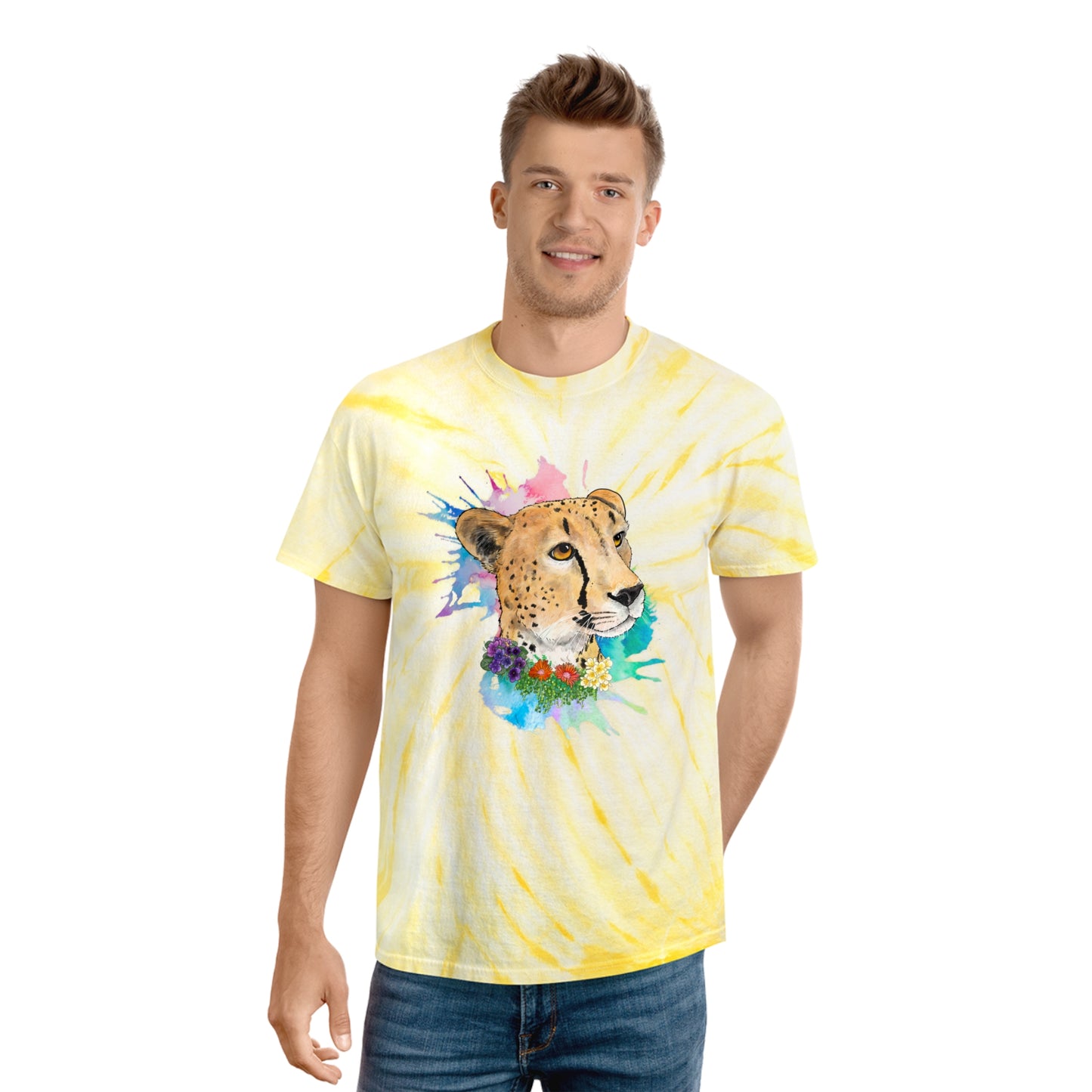 Cheetah Lion Tie-Dye Tee, Cyclone