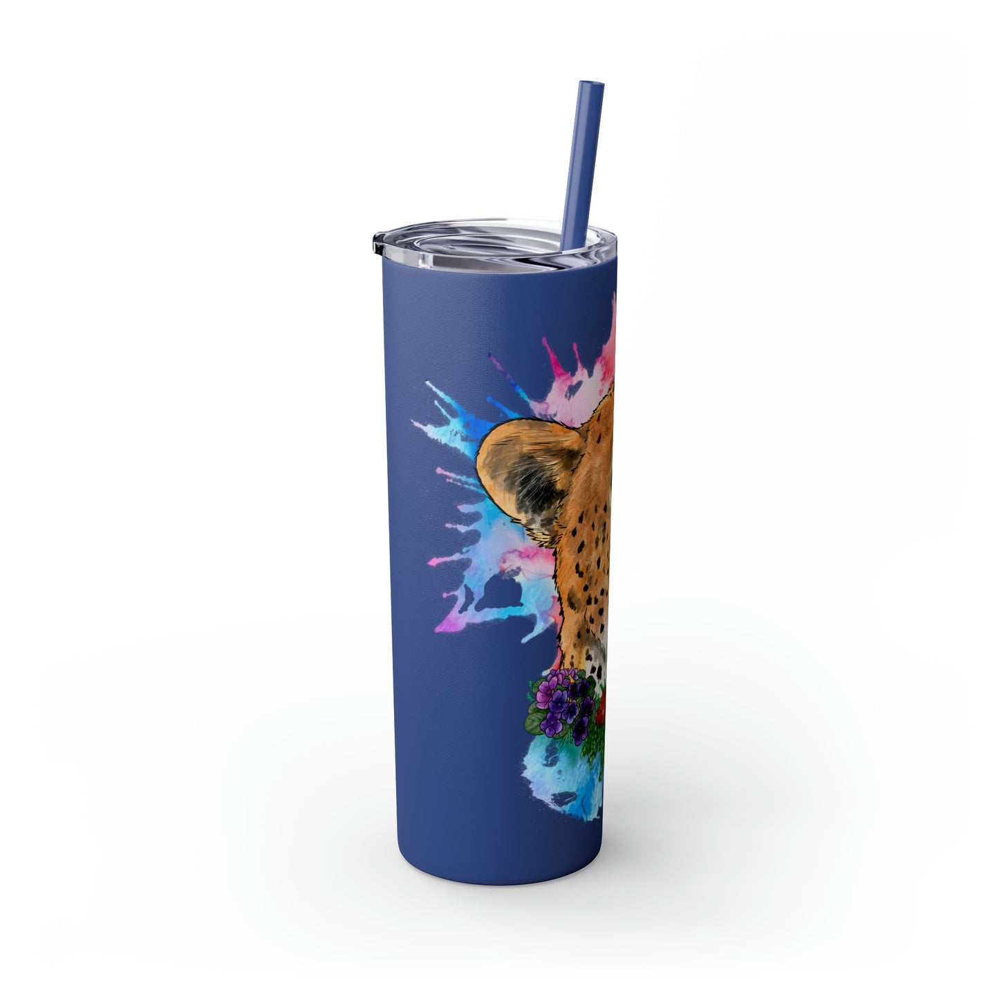 Cheetah Tumbler with Straw, 20oz