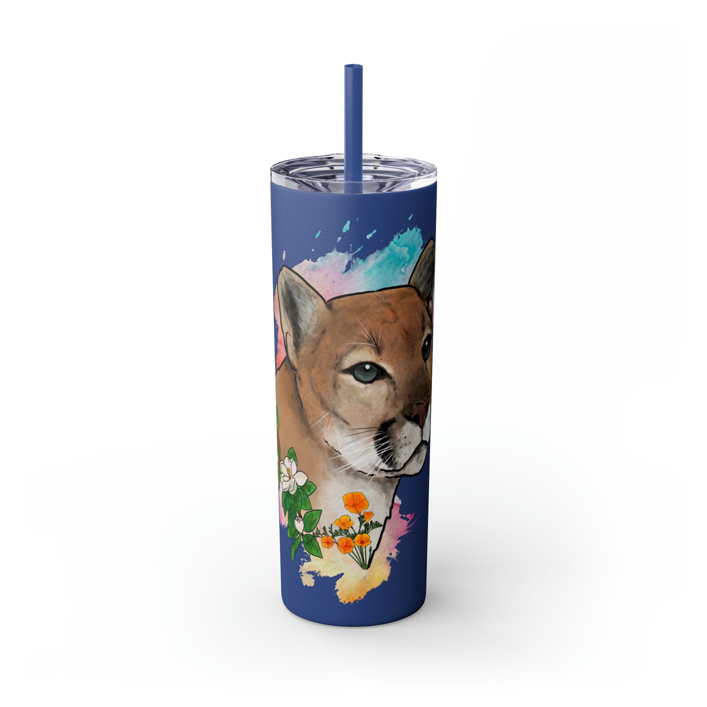 Mountain Lion Tumbler with Straw, 20oz