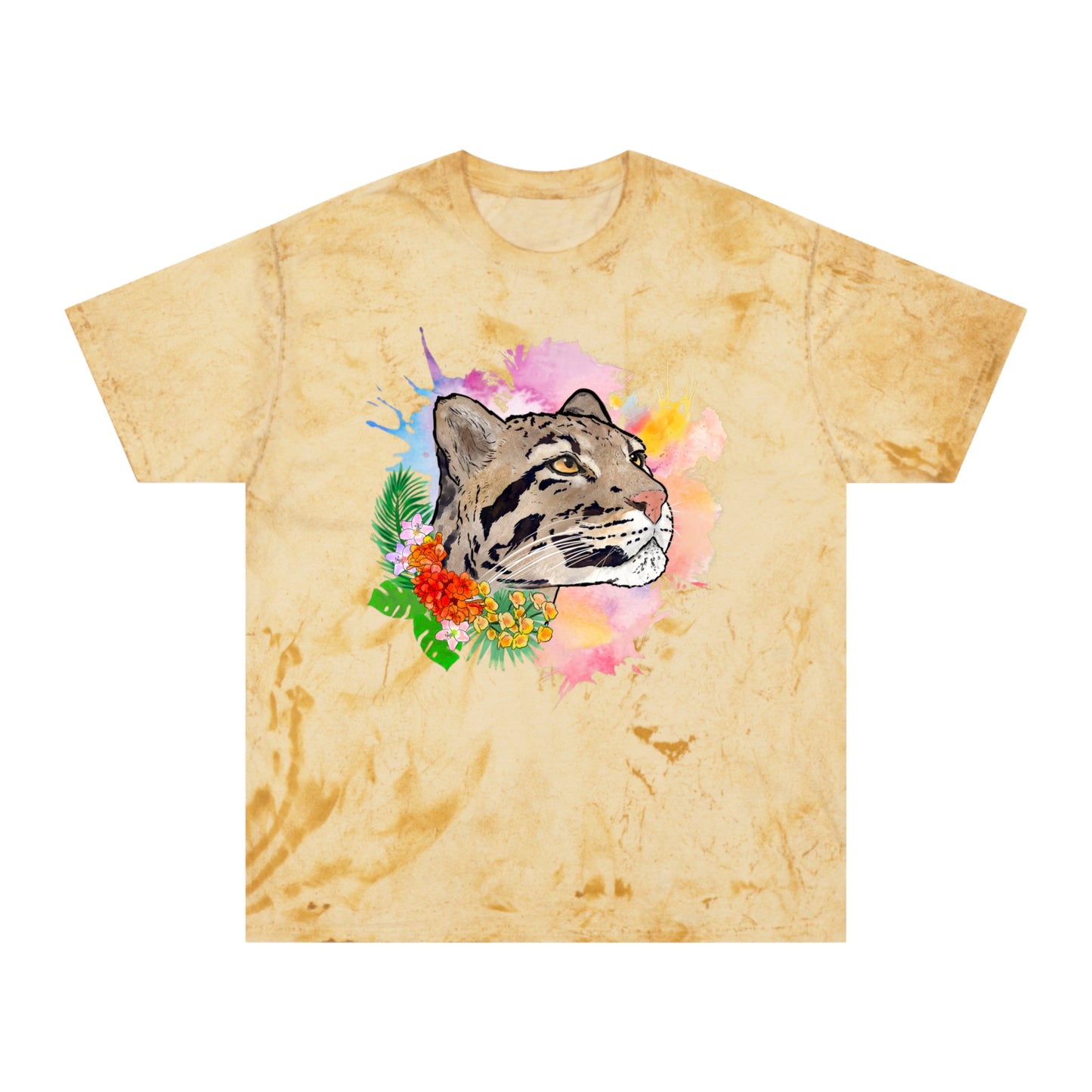 Clouded Leopard Floral Comfort Colors Color Blast T-Shirt