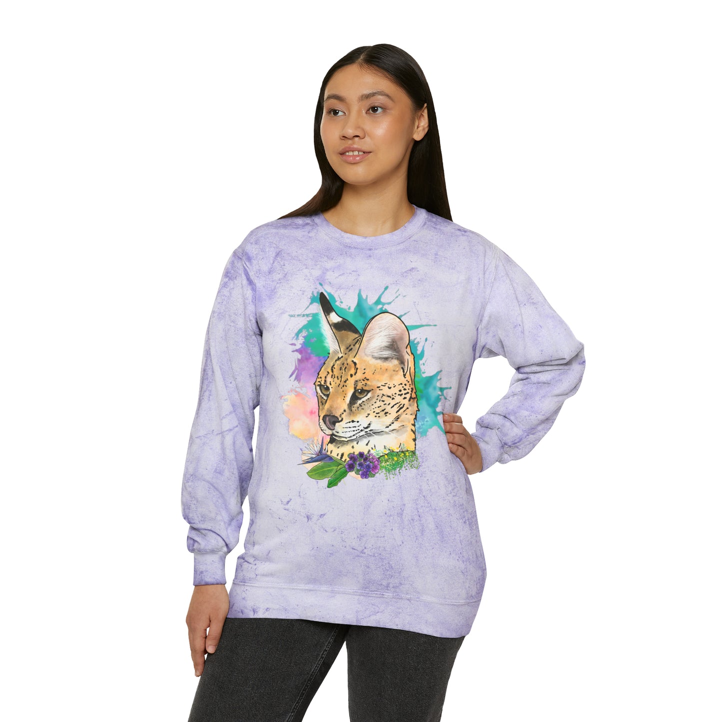 Serval Comfort Colors Crewneck Sweatshirt