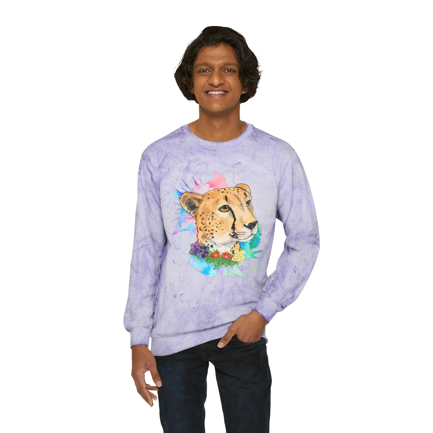 Cheetah Color Blast Crewneck Sweatshirt