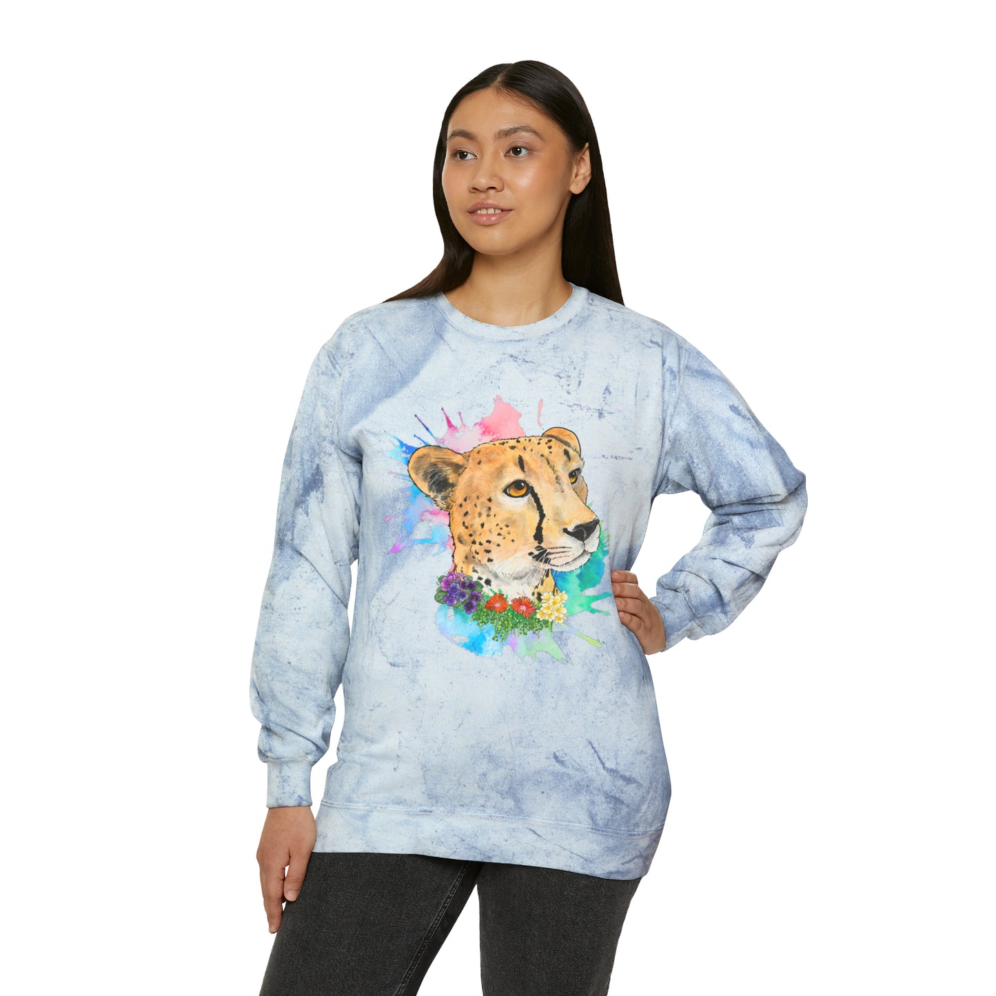 Cheetah Color Blast Crewneck Sweatshirt