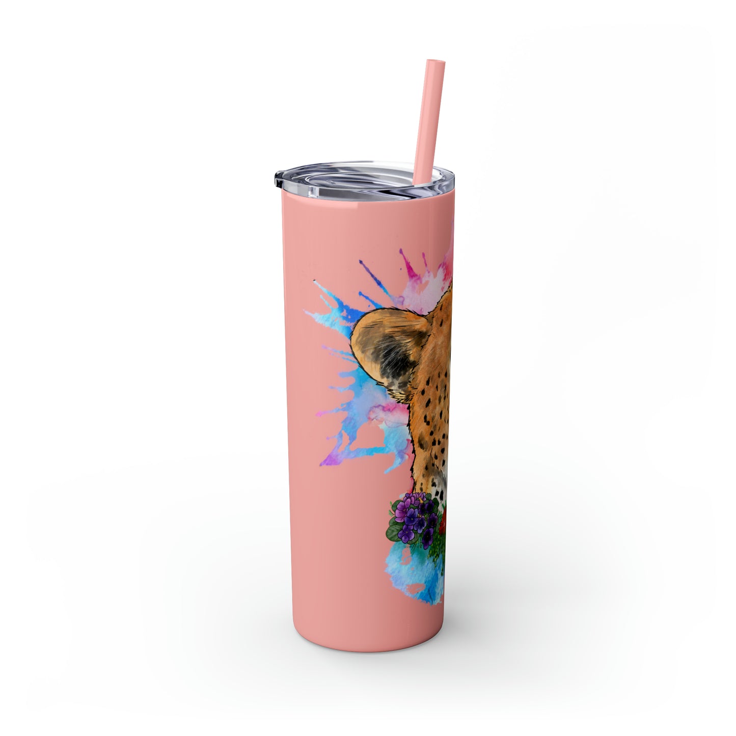Cheetah Tumbler with Straw, 20oz