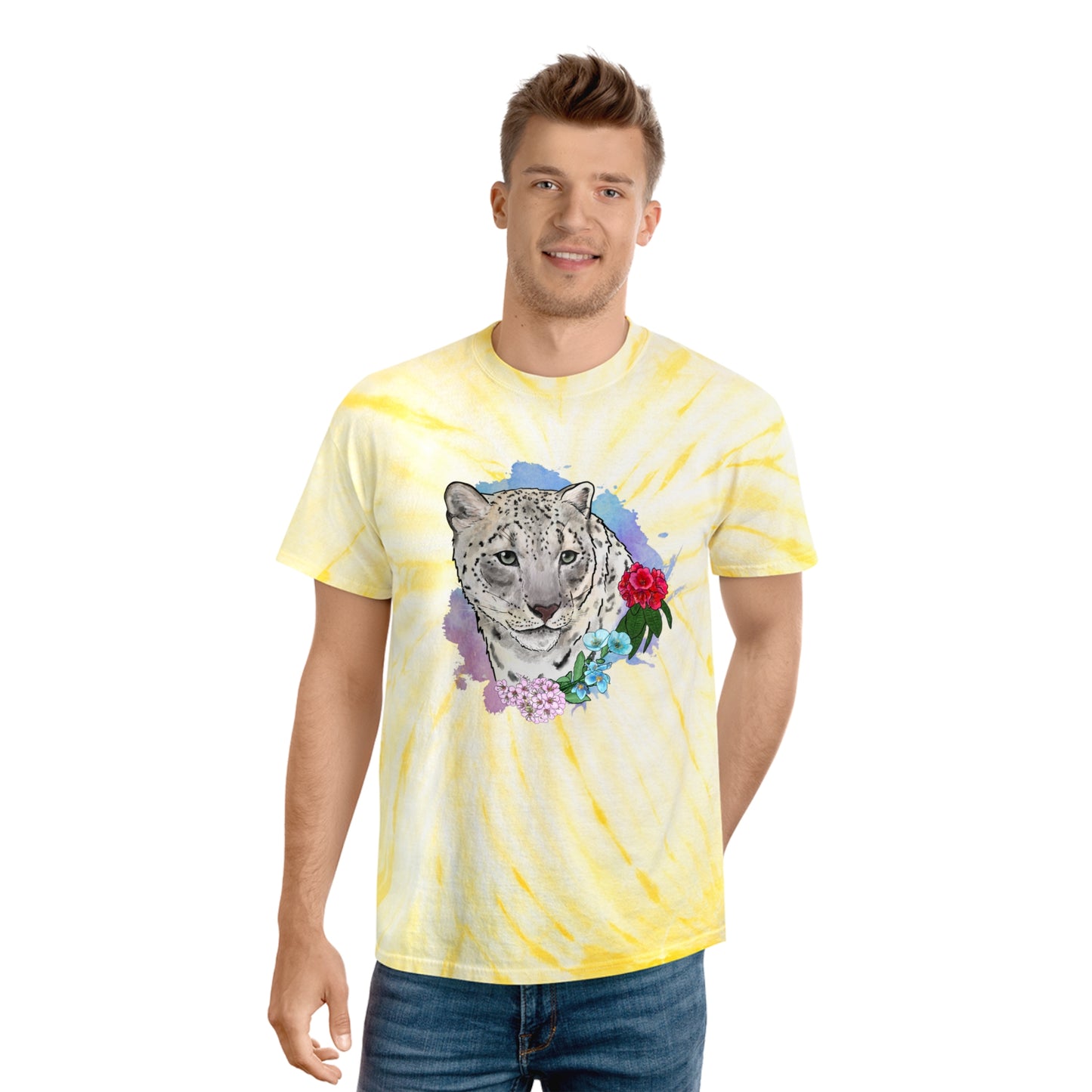 Snow Leopard Tie-Dye Tee, Cyclone