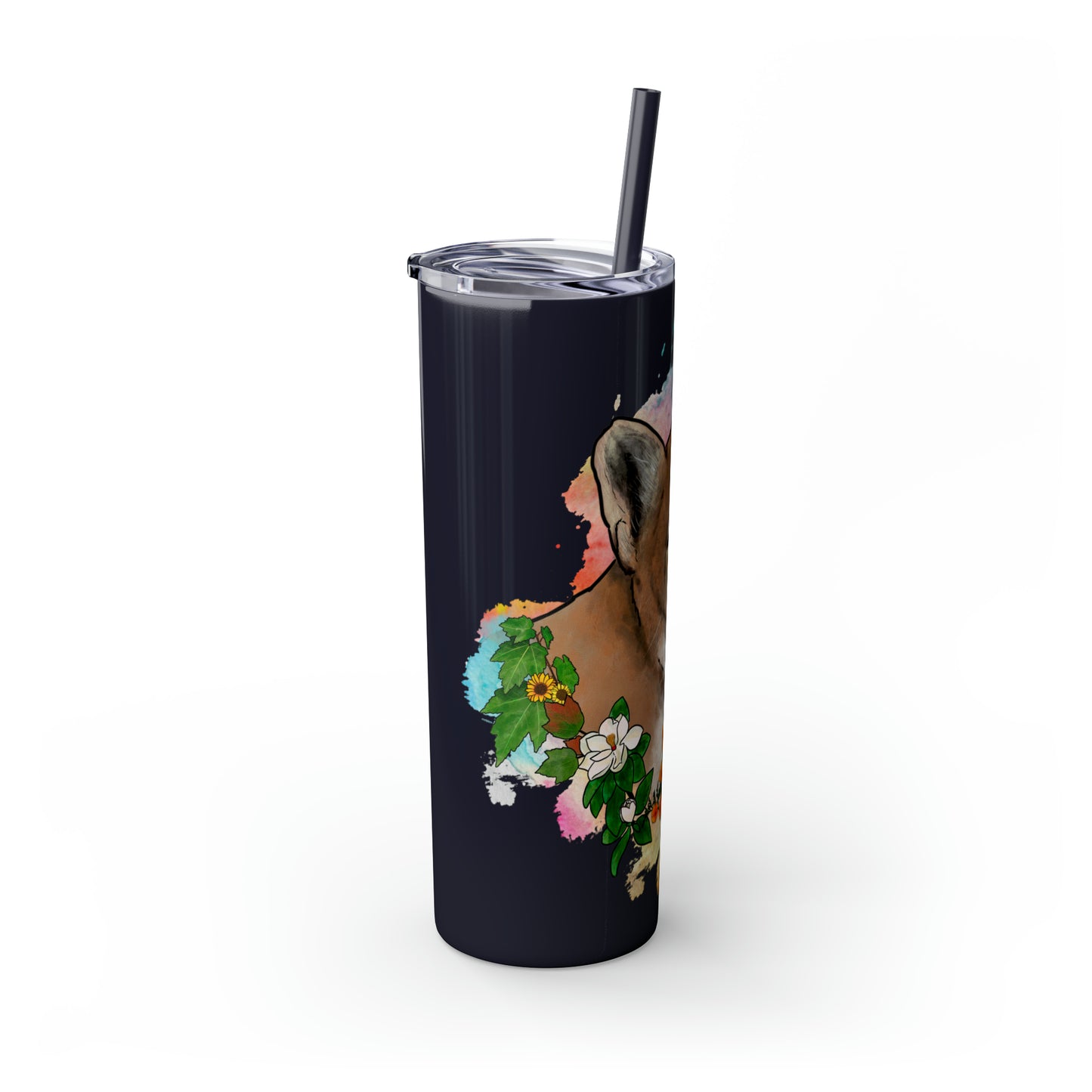 Mountain Lion Tumbler with Straw, 20oz