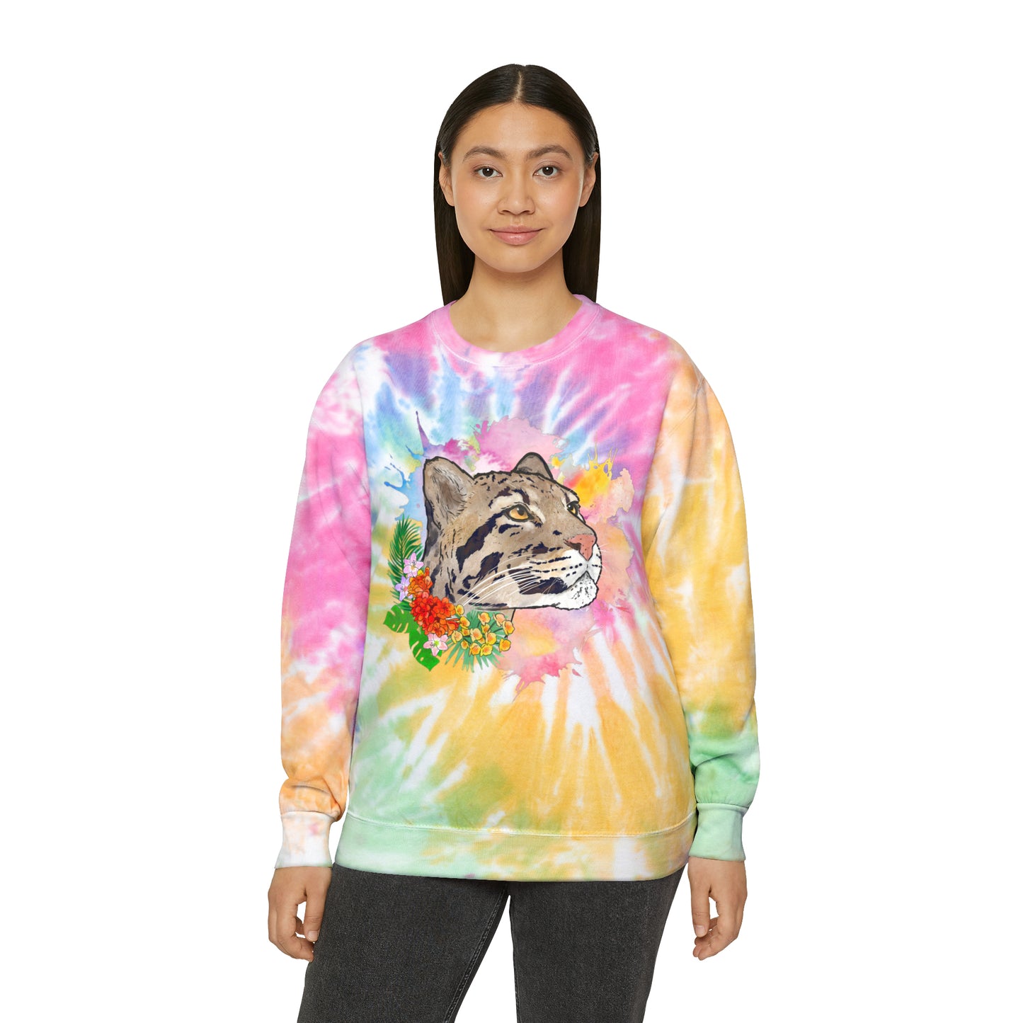 Clouded Leopard Tie-Dye Sweatshirt