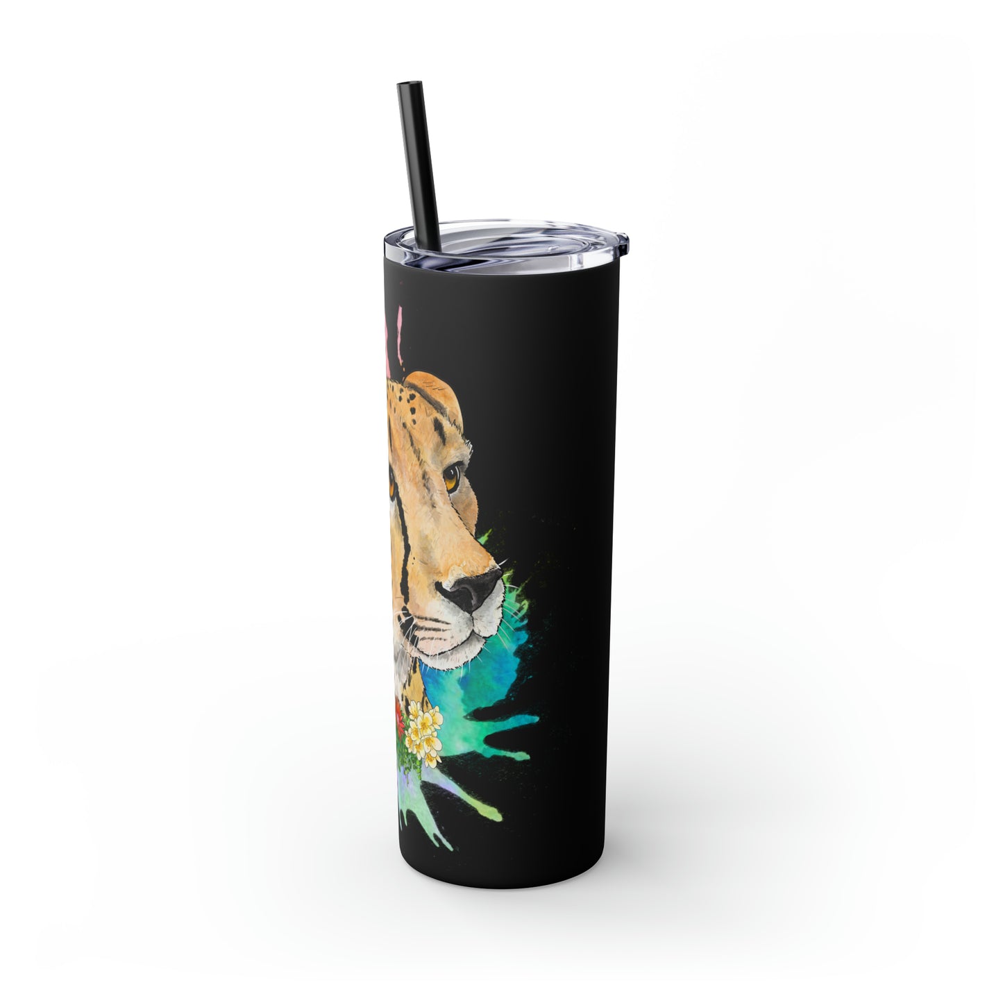 Cheetah Tumbler with Straw, 20oz
