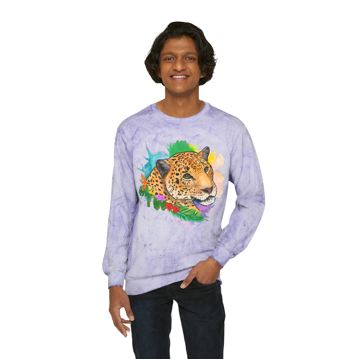 Jaguar Floral Comfort Colors Crewneck Sweatshirt