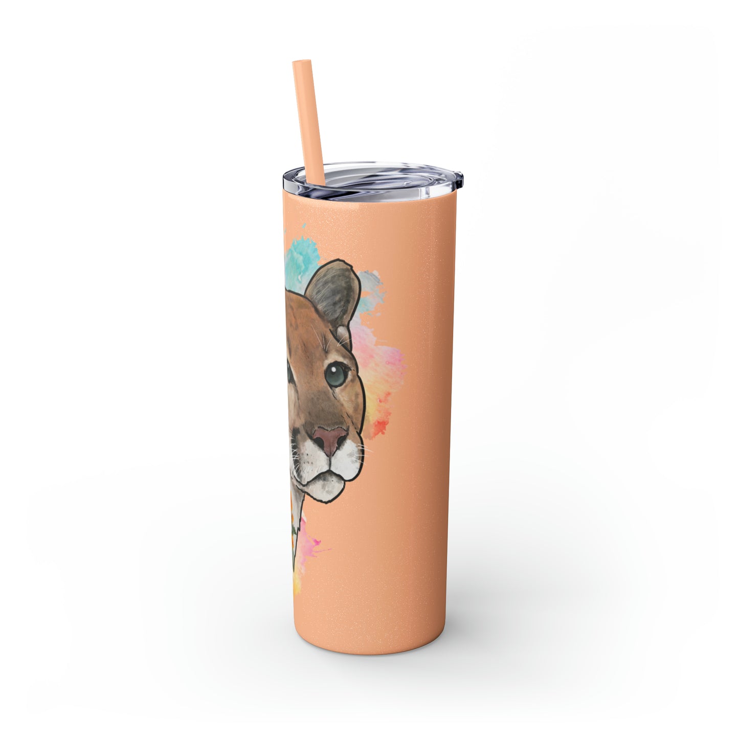 Mountain Lion Tumbler with Straw, 20oz