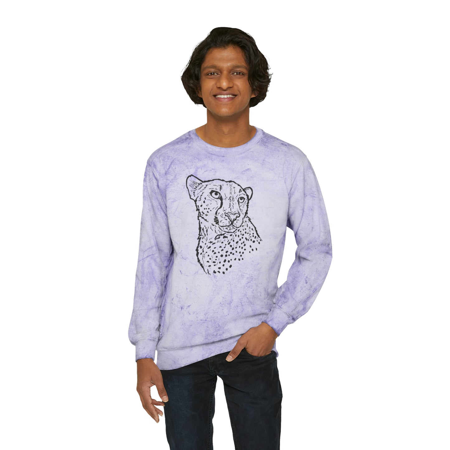Cheetah Front and Back Crewneck Sweatshirt