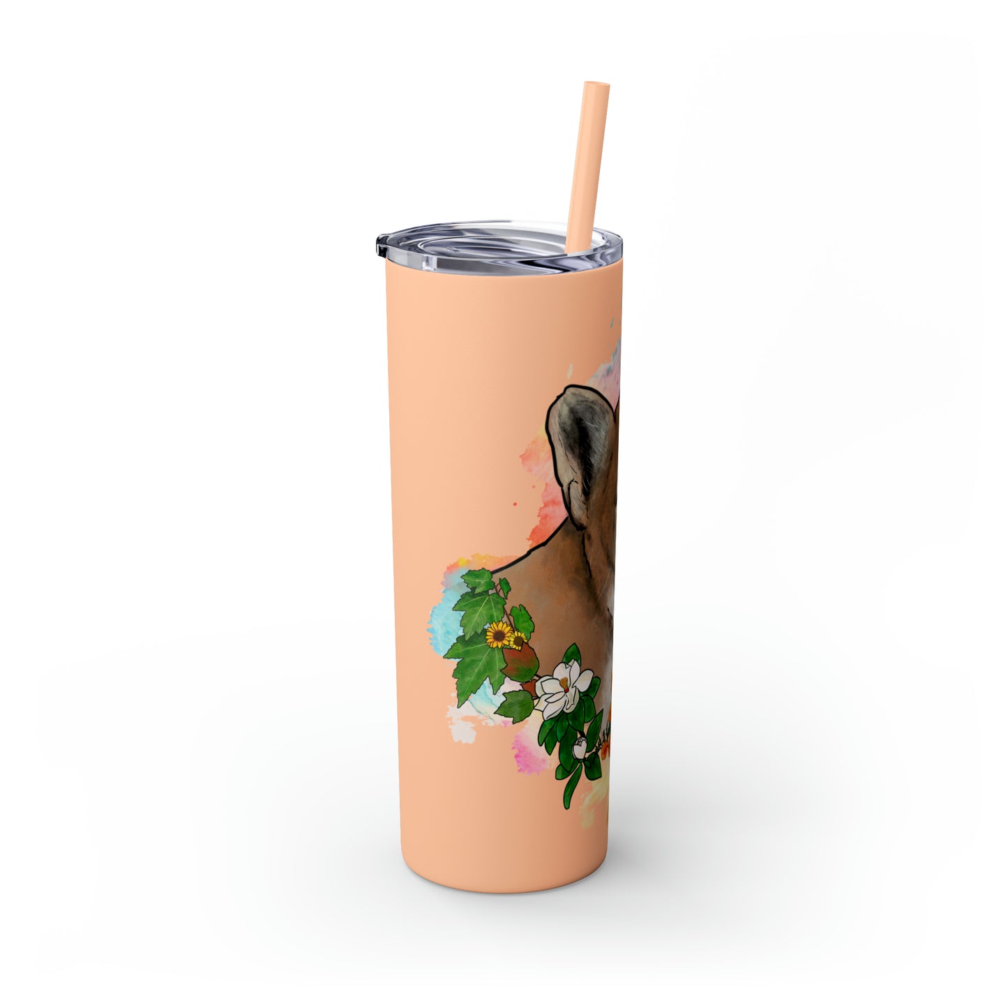 Mountain Lion Tumbler with Straw, 20oz