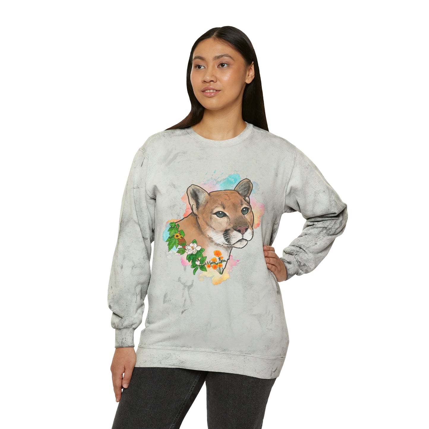 Mountain Lion Comfort Colors Crewneck Sweatshirt