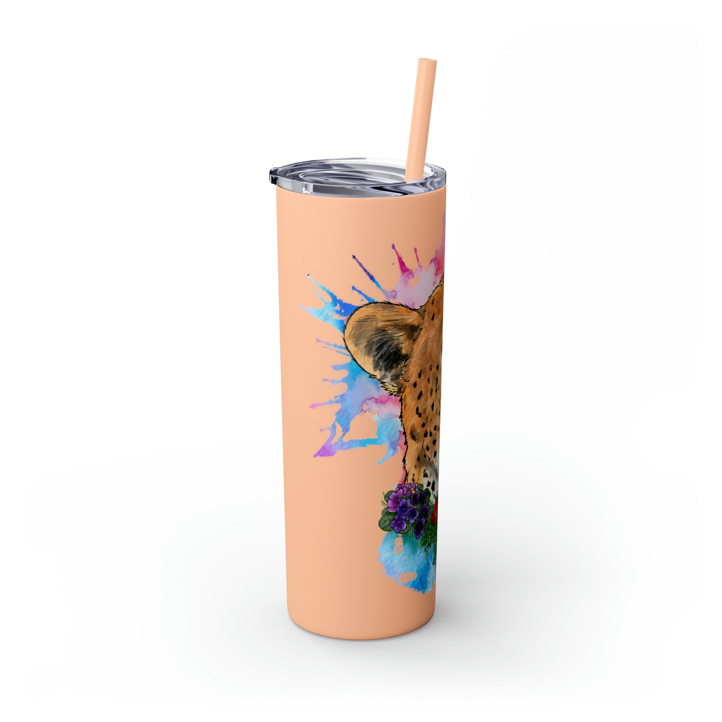 Cheetah Tumbler with Straw, 20oz