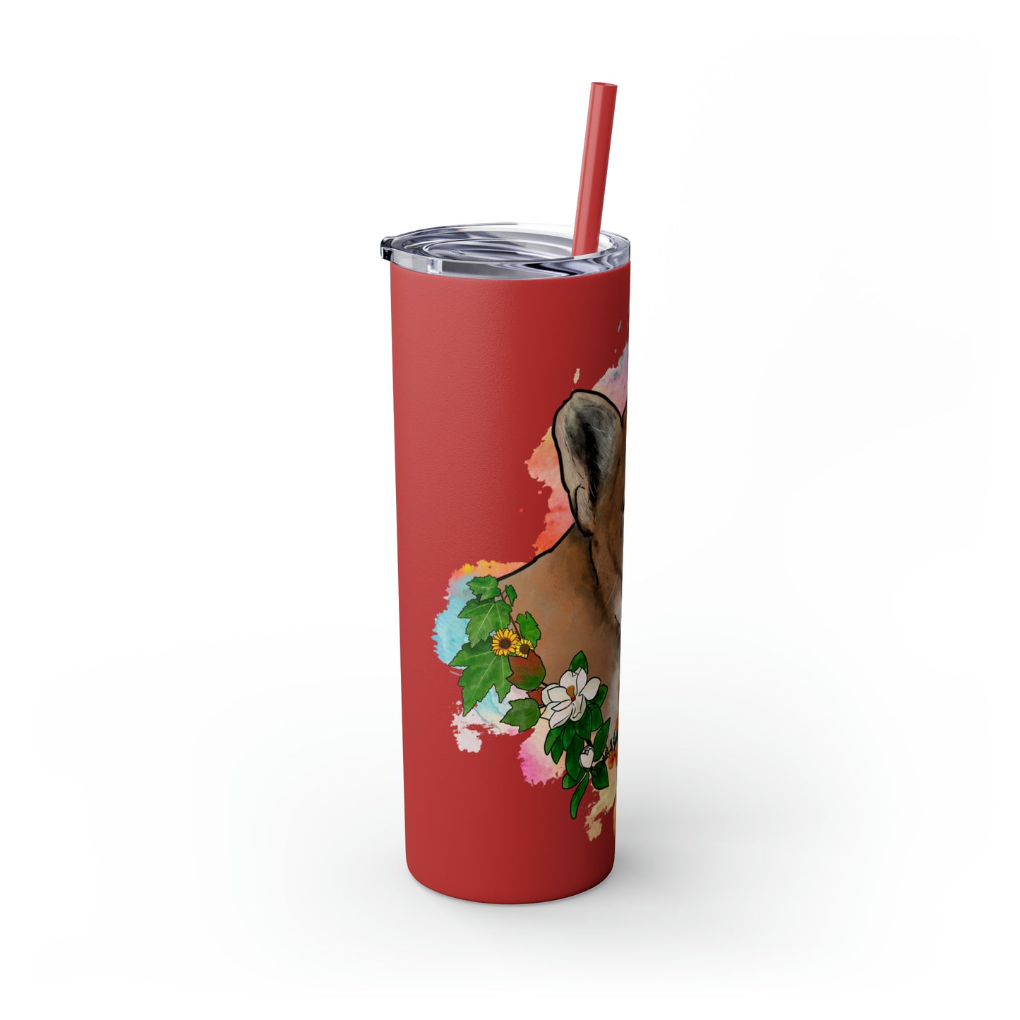 Mountain Lion Tumbler with Straw, 20oz