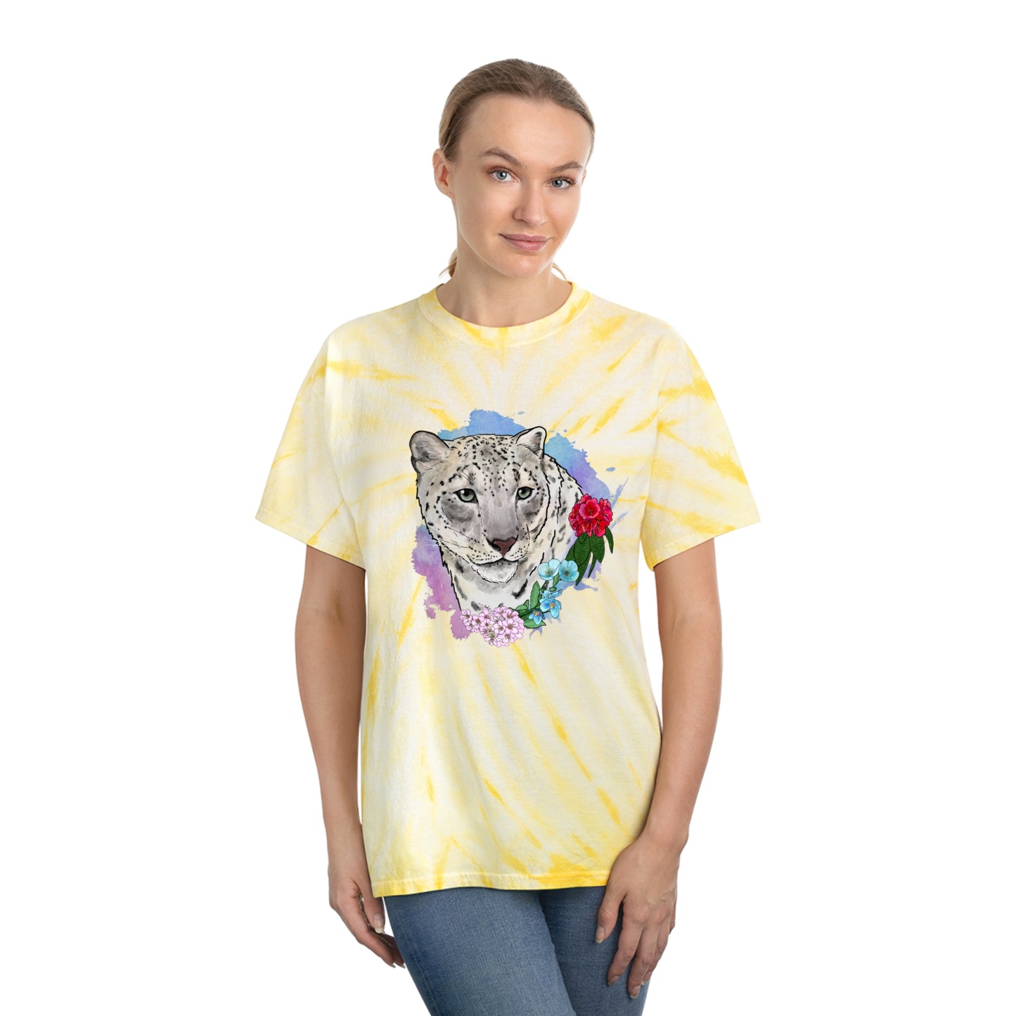 Snow Leopard Tie-Dye Tee, Cyclone