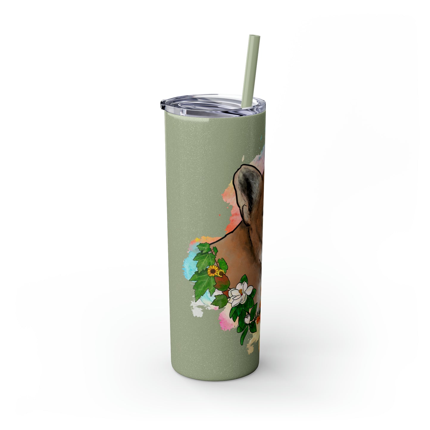 Mountain Lion Tumbler with Straw, 20oz