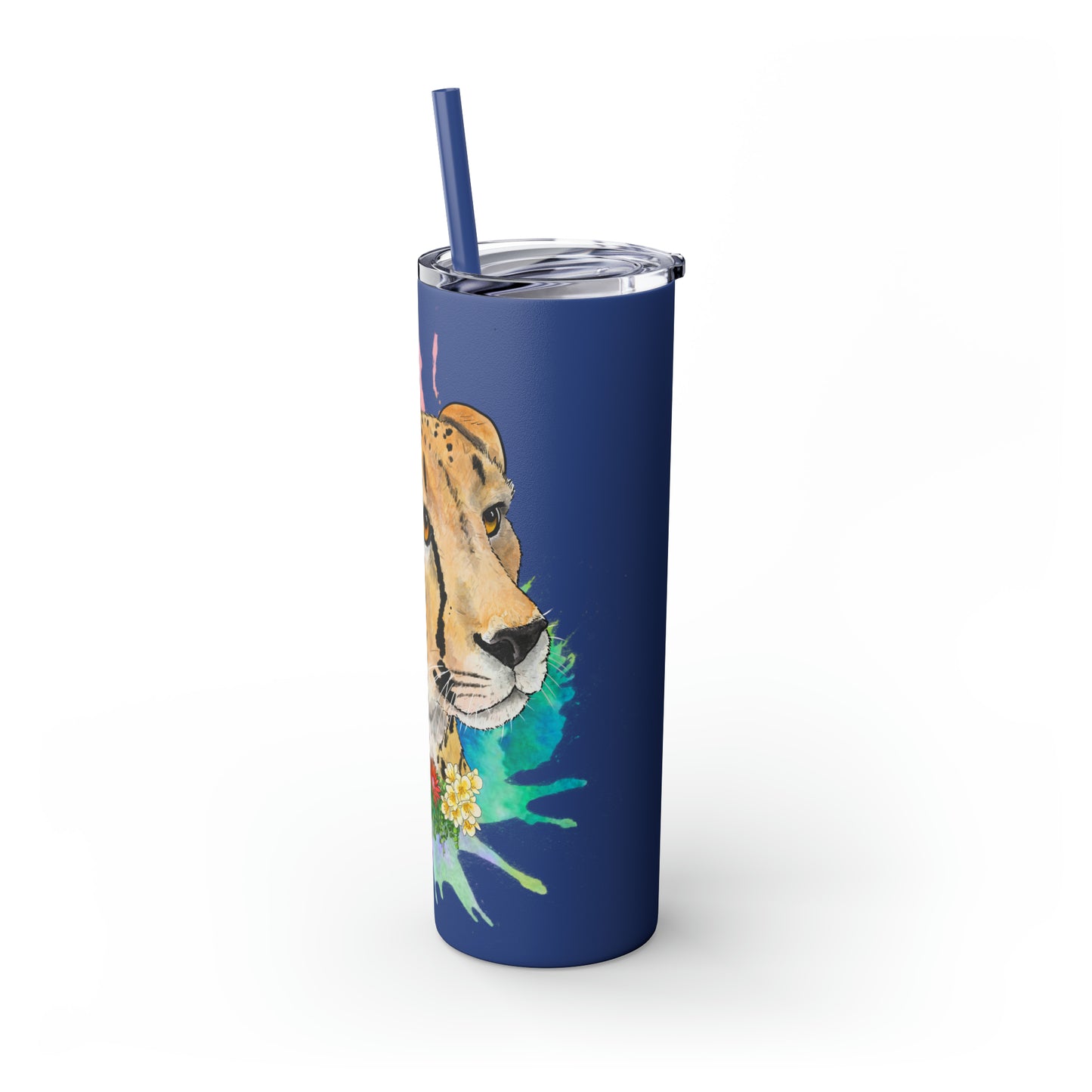 Cheetah Tumbler with Straw, 20oz