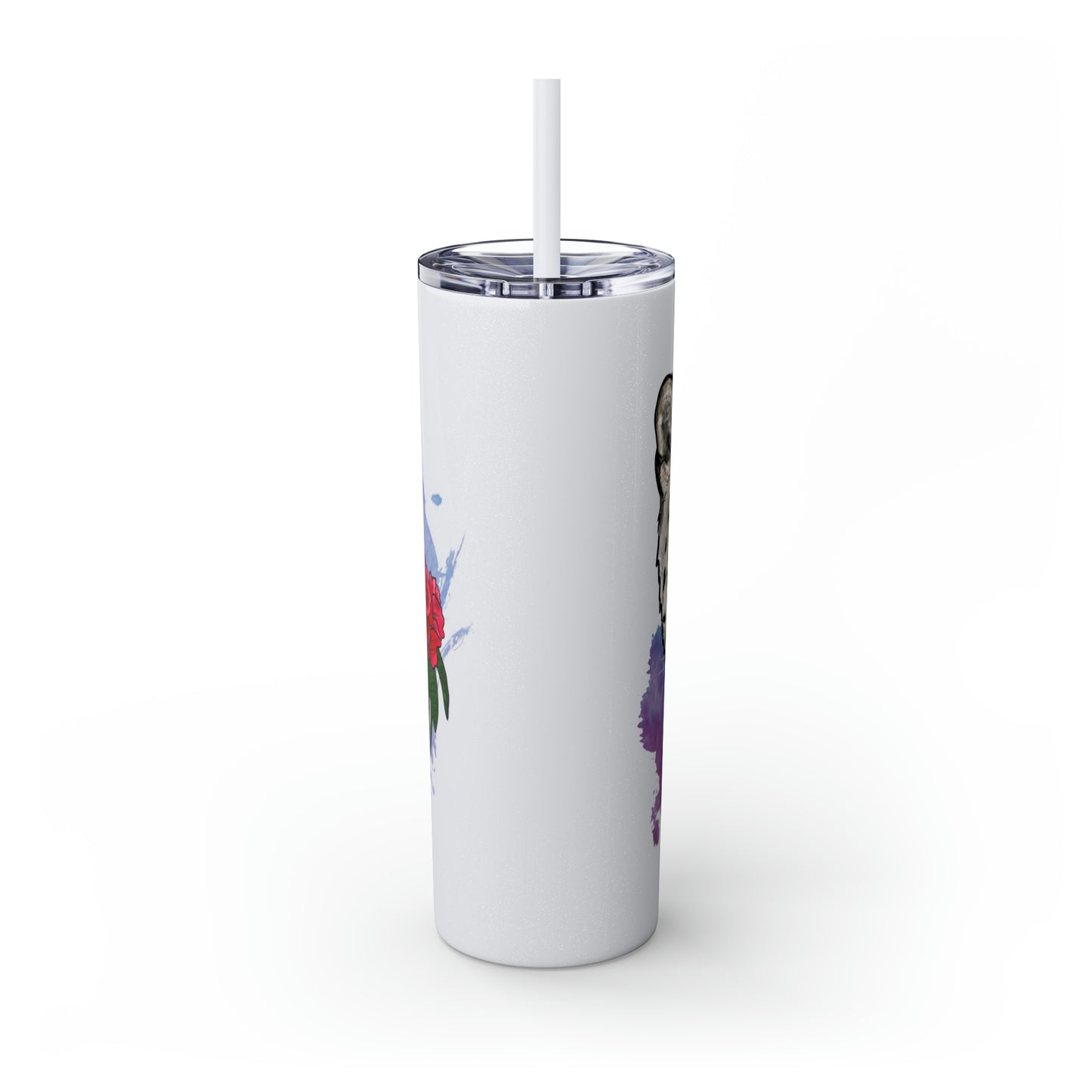 Snow Leopard Tumbler with Straw, 20oz