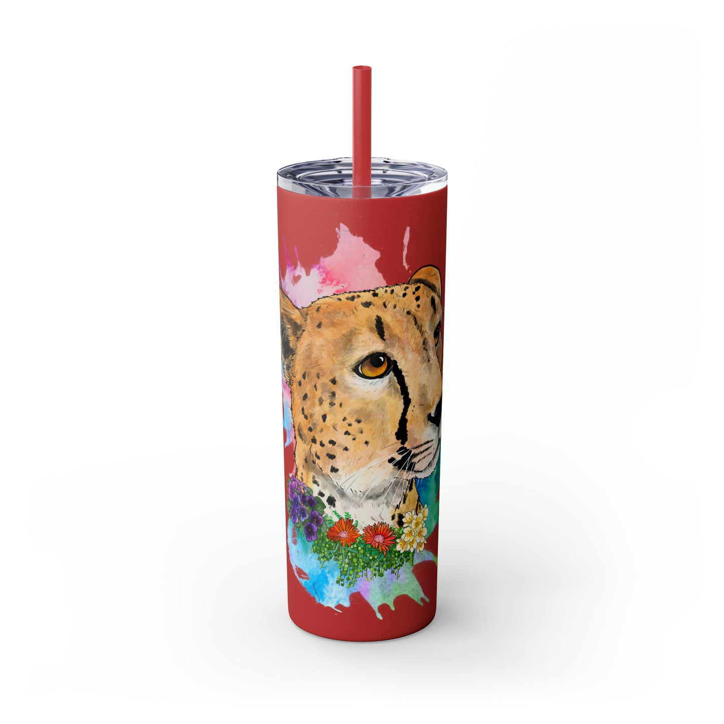 Cheetah Tumbler with Straw, 20oz