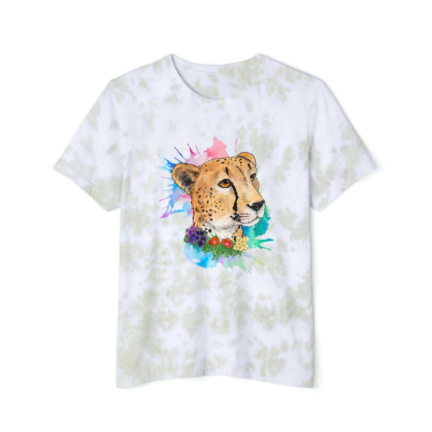 Cheetah Lion Tie-Dyed T-Shirt