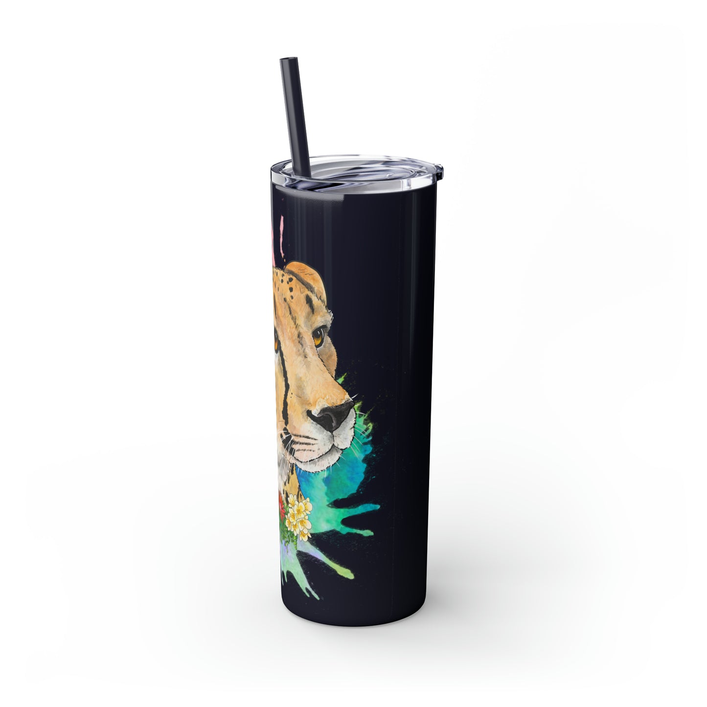 Cheetah Tumbler with Straw, 20oz