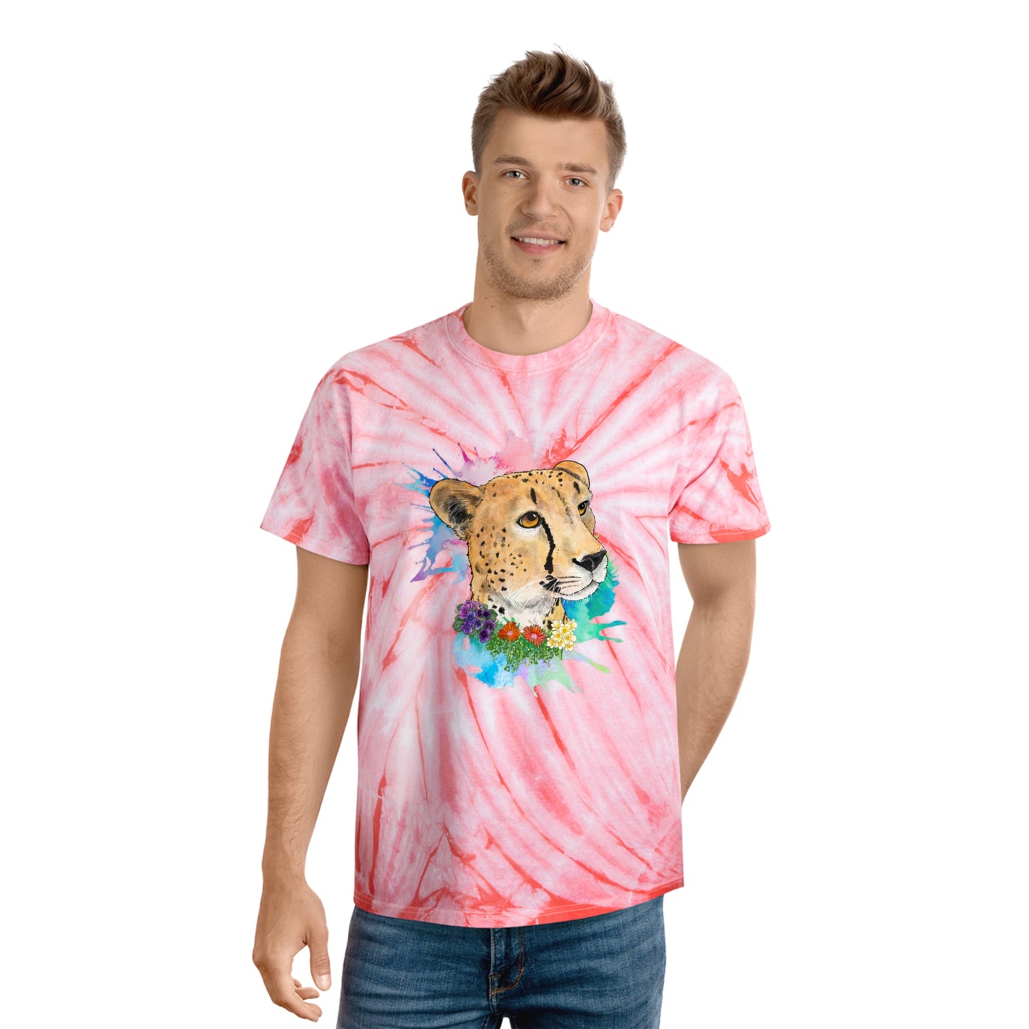 Cheetah Lion Tie-Dye Tee, Cyclone