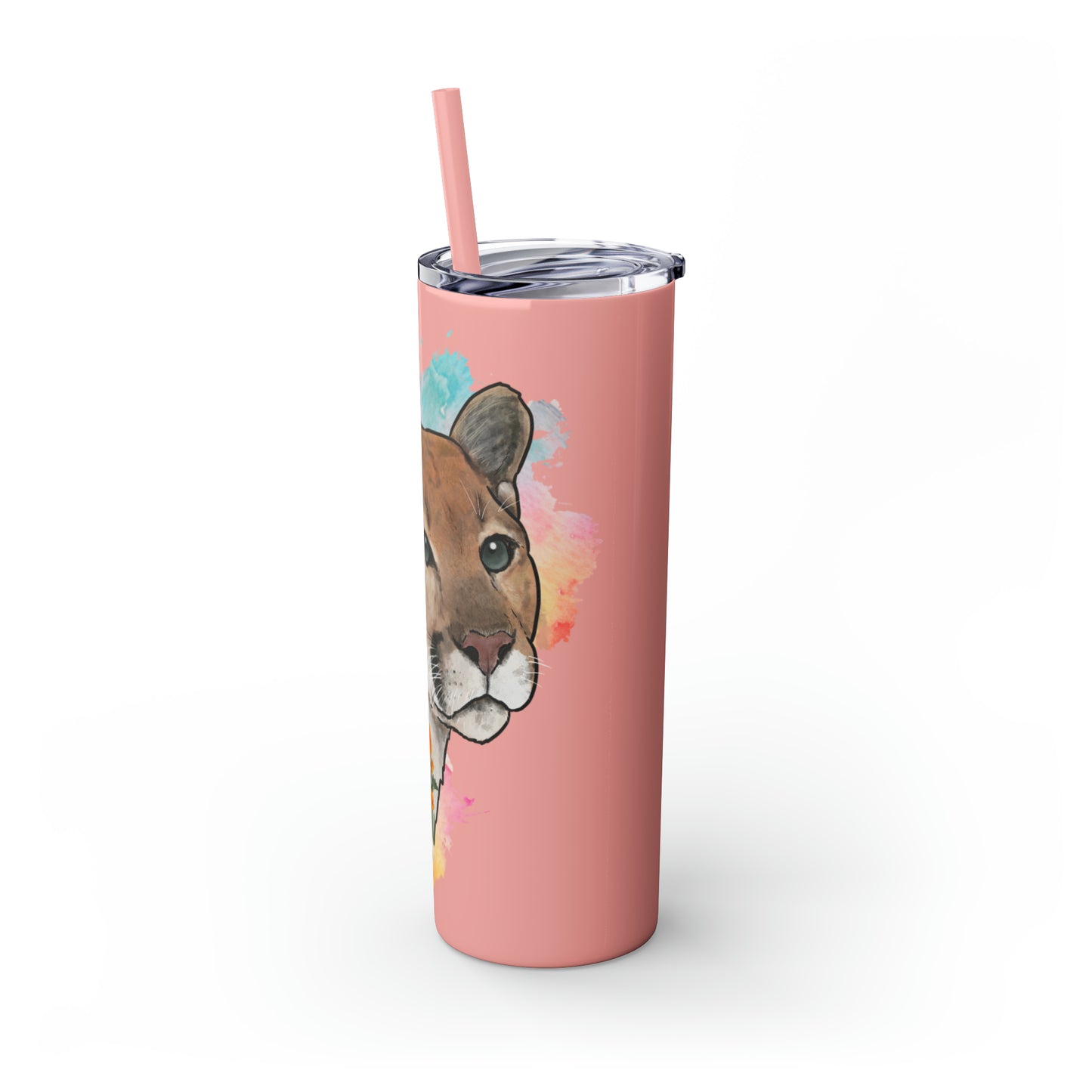 Mountain Lion Tumbler with Straw, 20oz