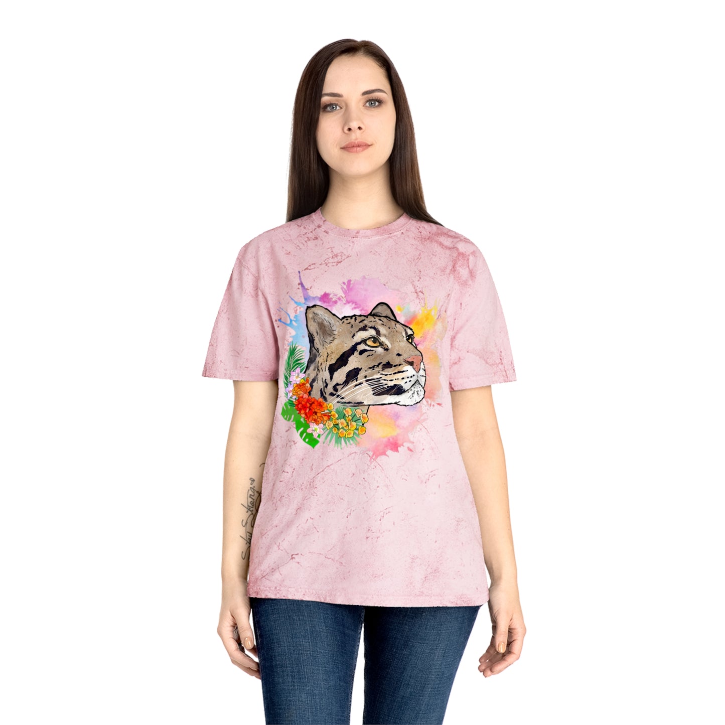 Clouded Leopard Floral Comfort Colors Color Blast T-Shirt