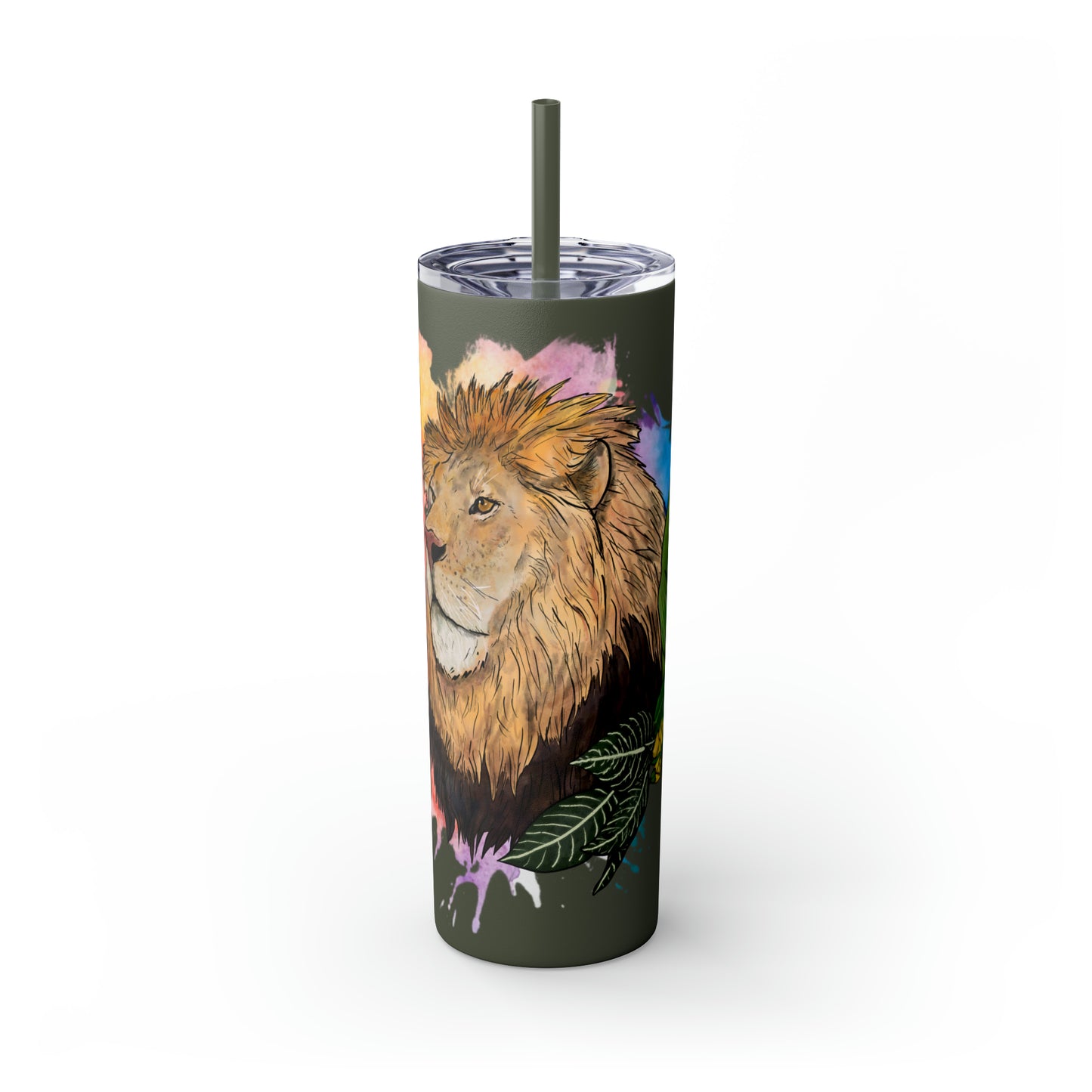 Lion Tumbler with Straw, 20oz