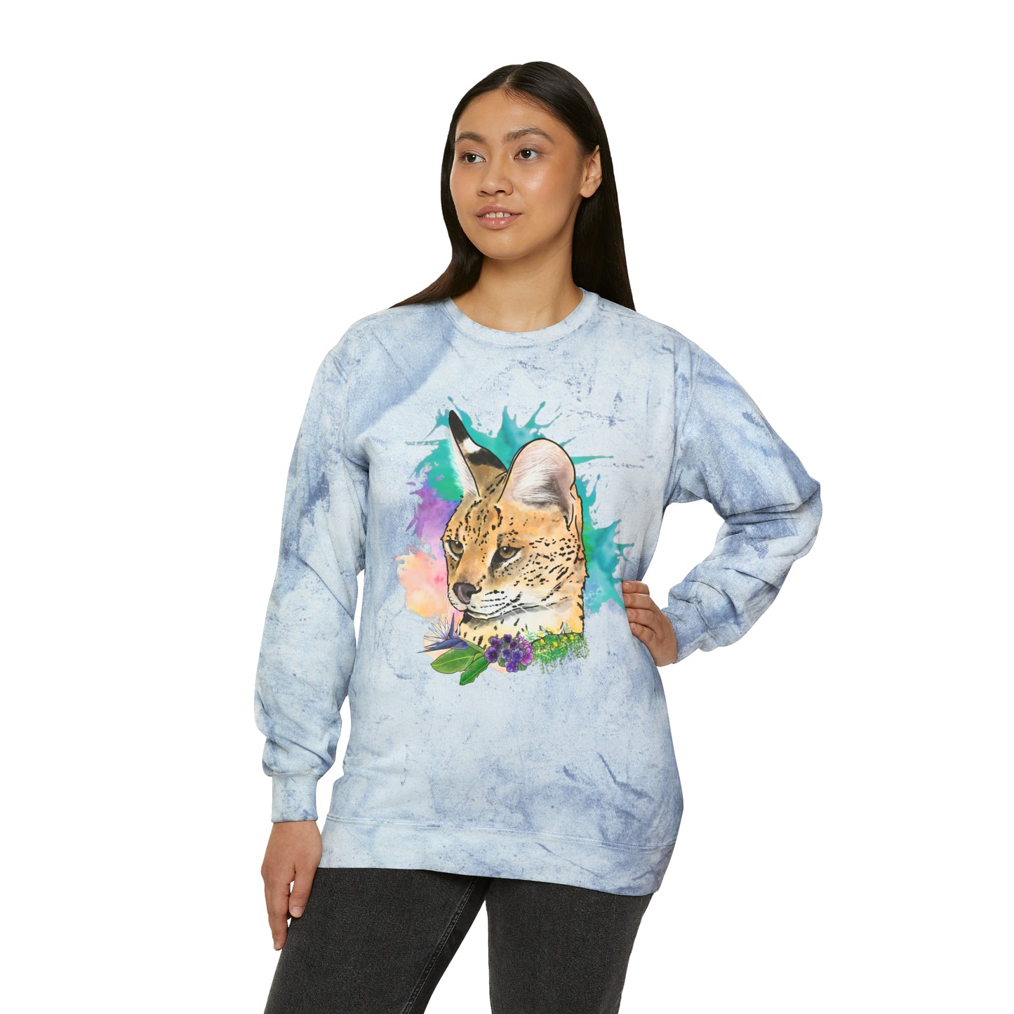 Serval Comfort Colors Crewneck Sweatshirt