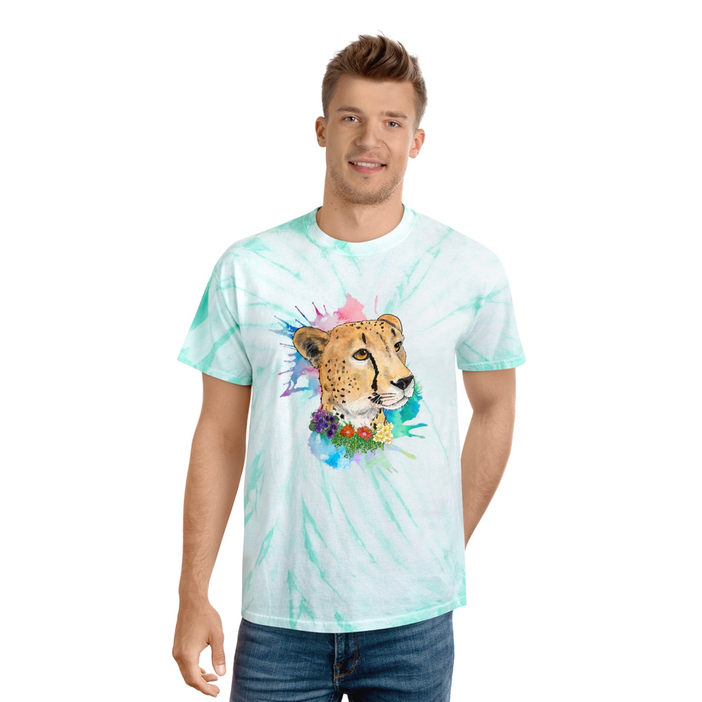 Cheetah Lion Tie-Dye Tee, Cyclone