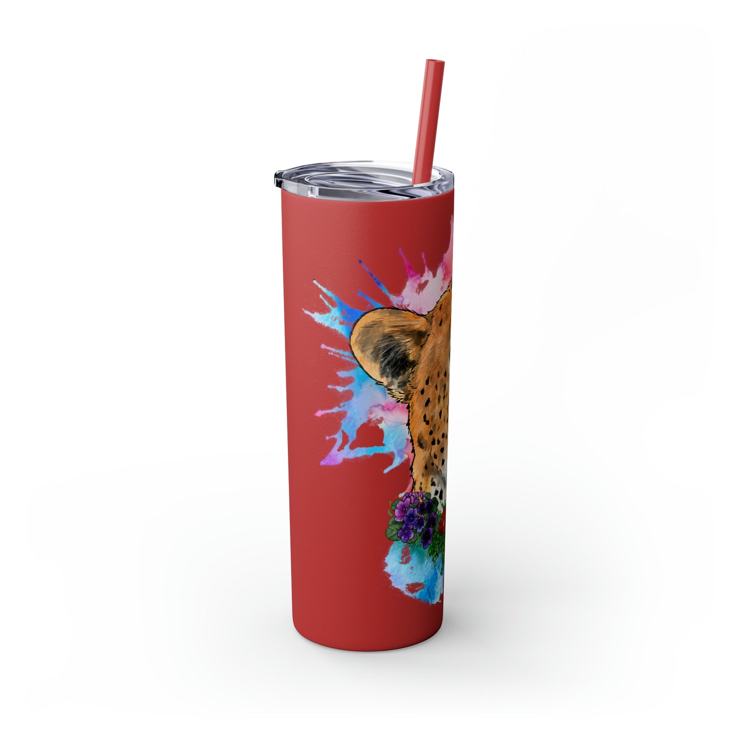 Cheetah Tumbler with Straw, 20oz