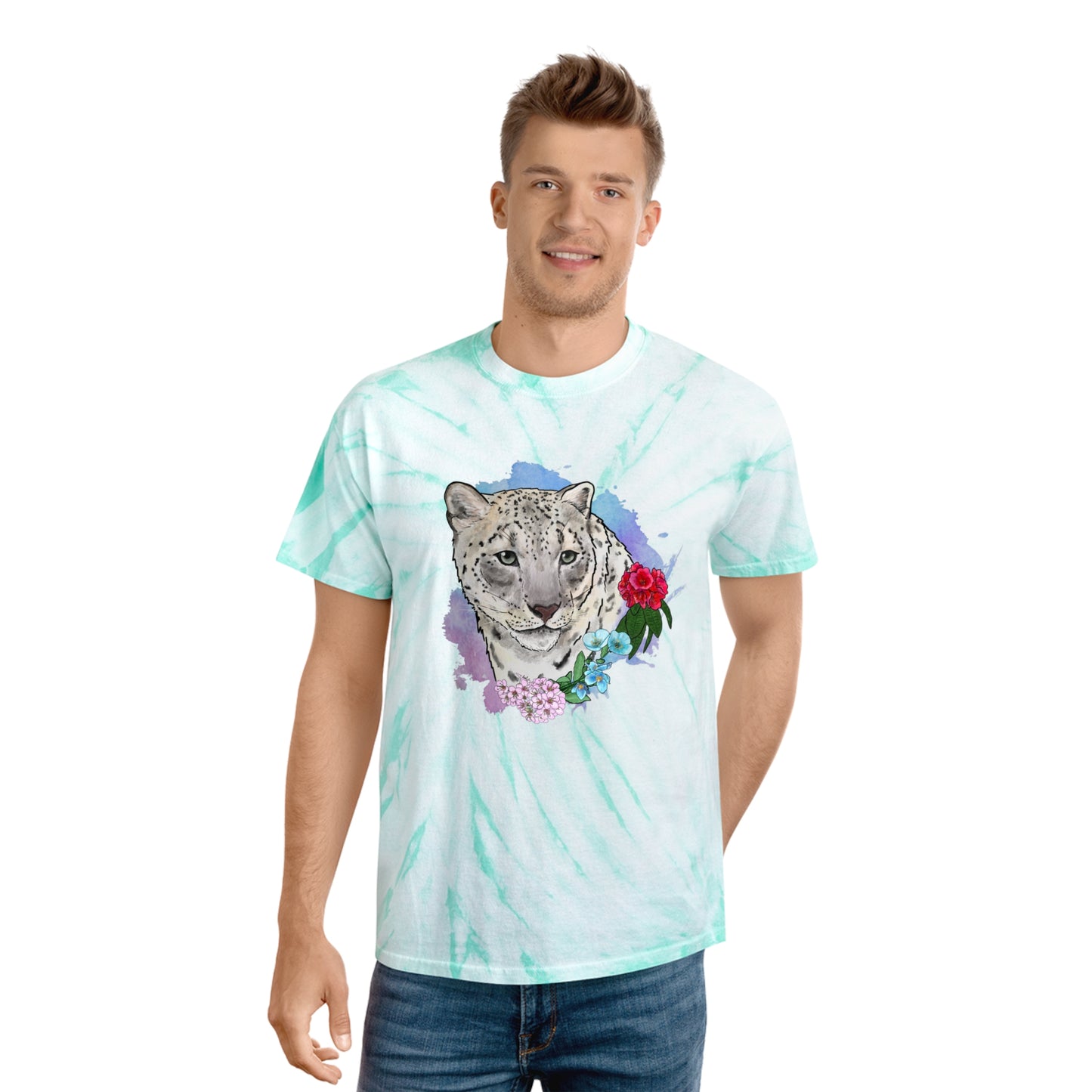 Snow Leopard Tie-Dye Tee, Cyclone