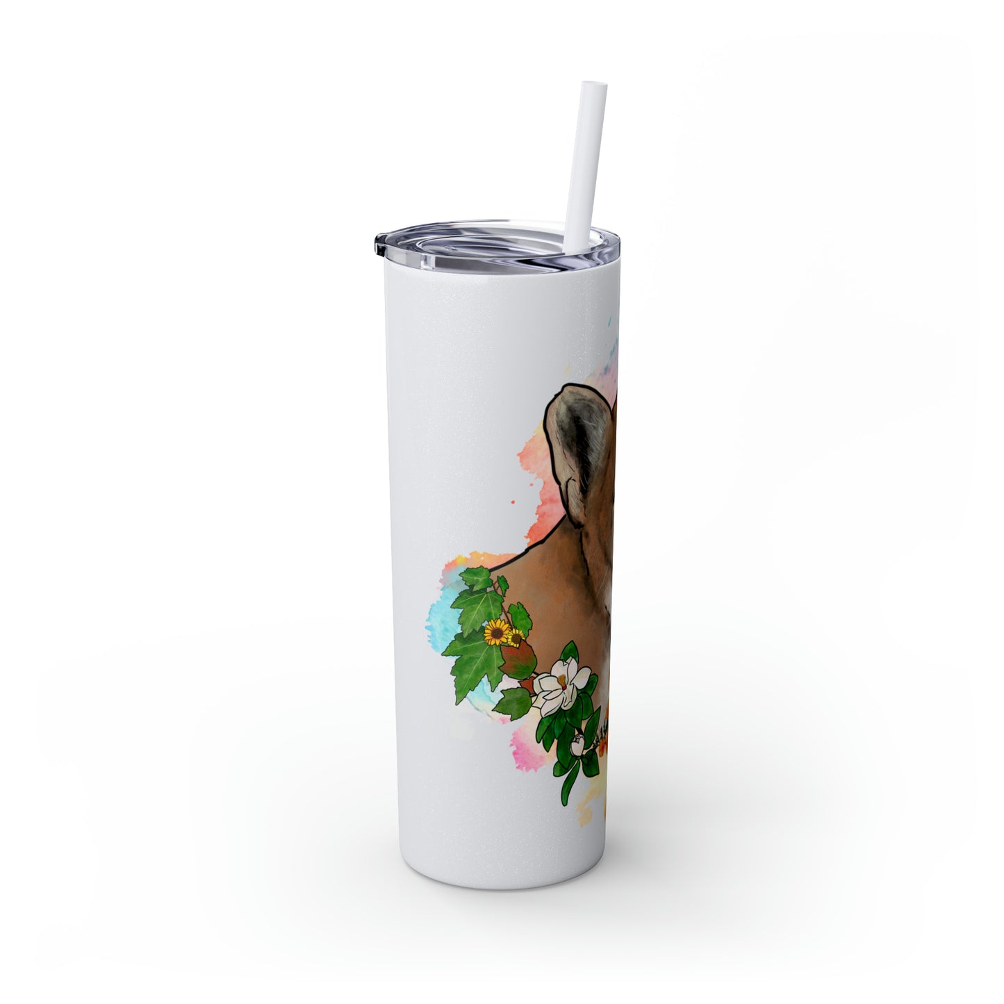 Mountain Lion Tumbler with Straw, 20oz