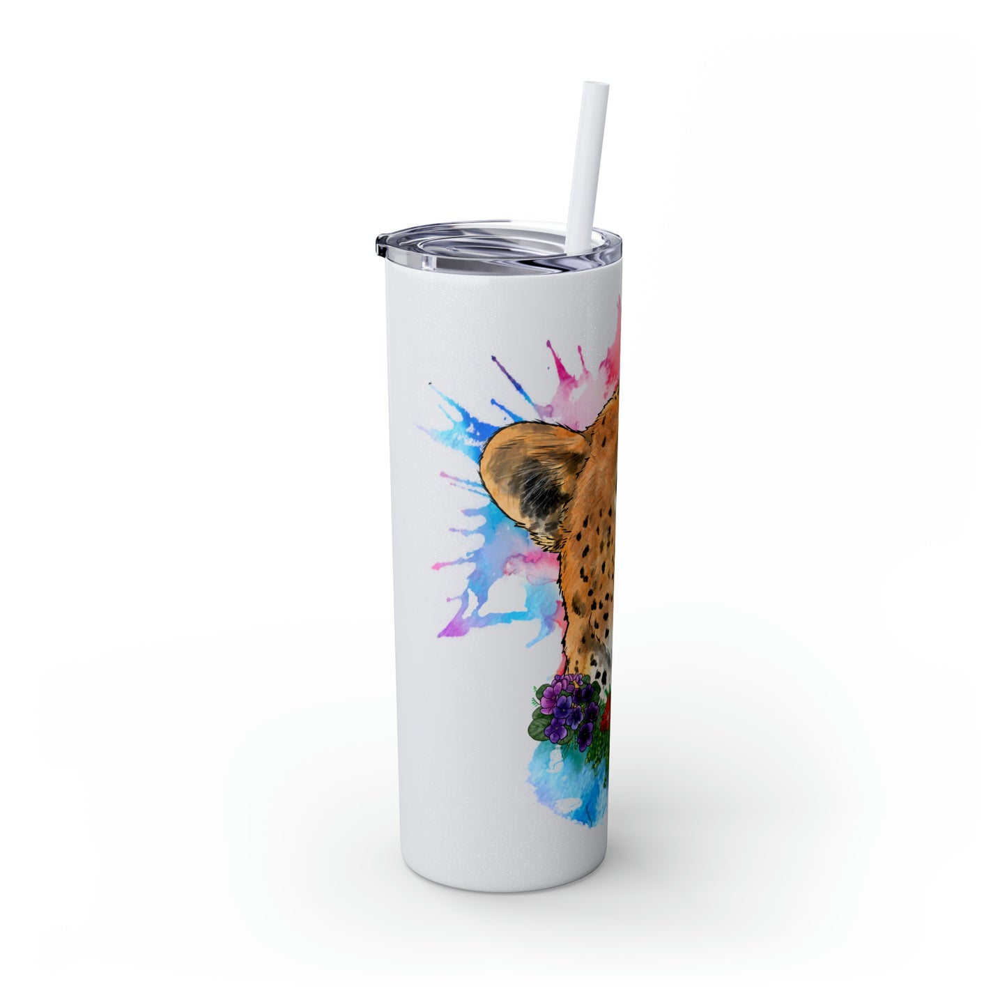 Cheetah Tumbler with Straw, 20oz